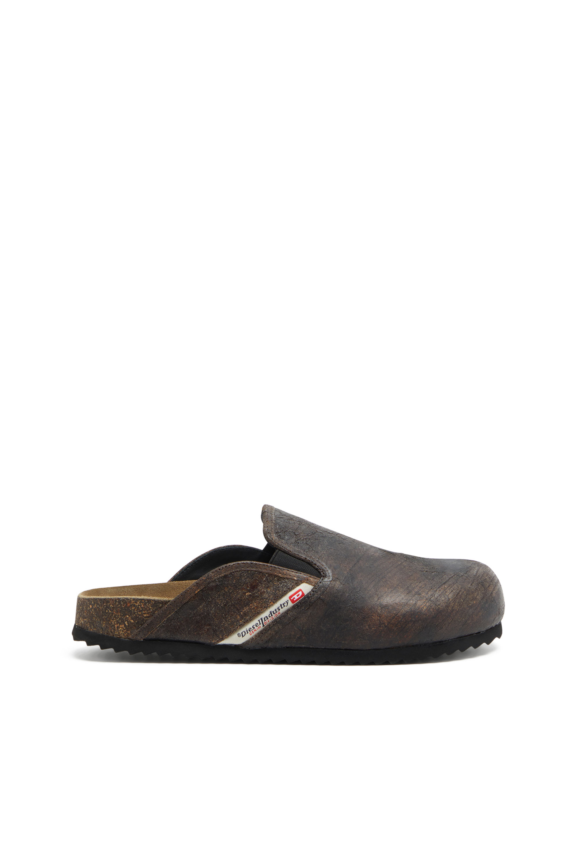 Diesel - D-WOODSTOCK SLIP-ON, Sabot in suede effetto craquelé Uomo in Marrone - 1