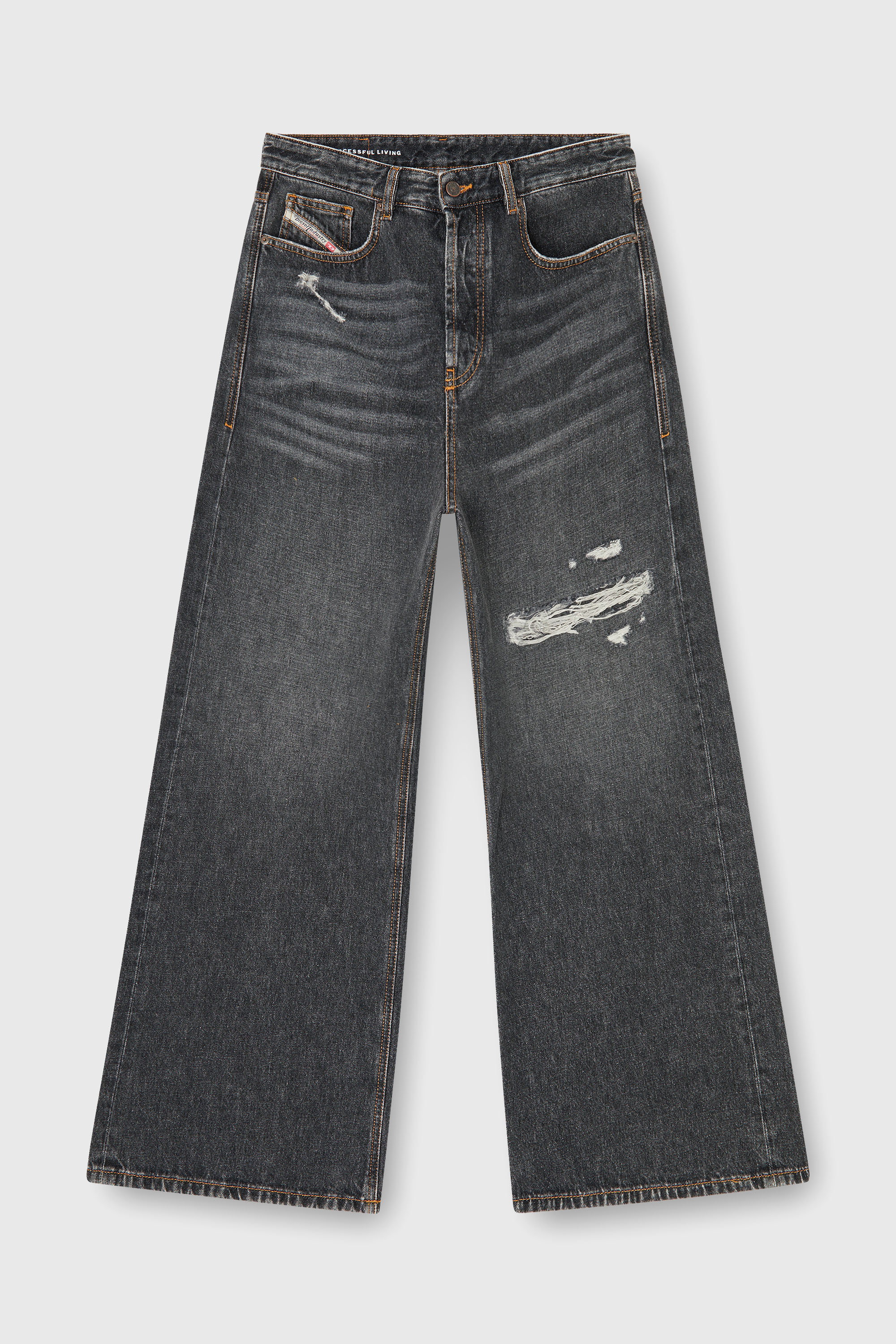 Diesel - Relaxed Jeans D-Rise 007DN Uomo, Nero/Grigio scuro - Image 6