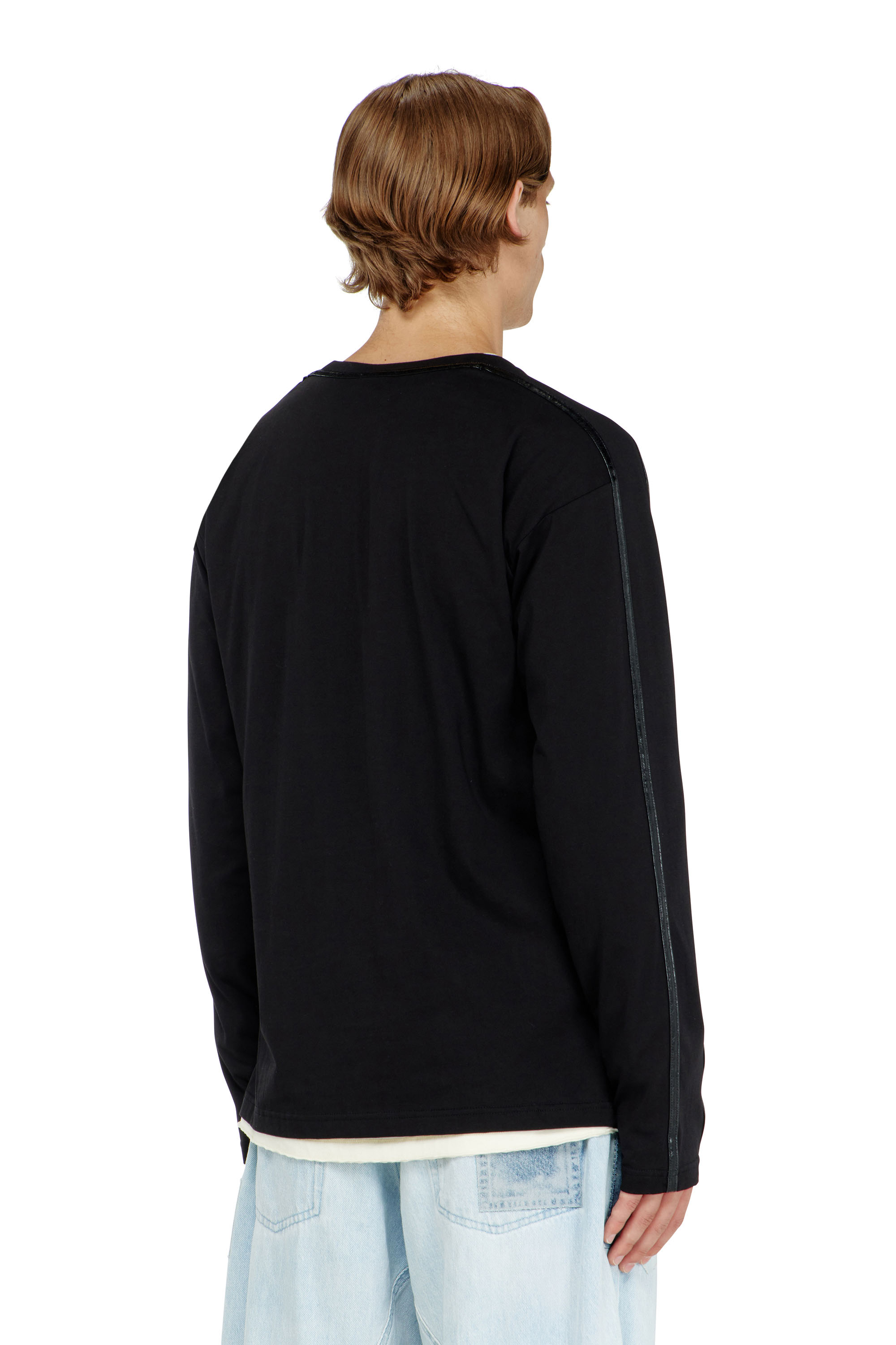 Diesel - T-NORM-LS-FL, T-shirt a manica lunga con profili tono su tono Uomo in ToBeDefined - 4