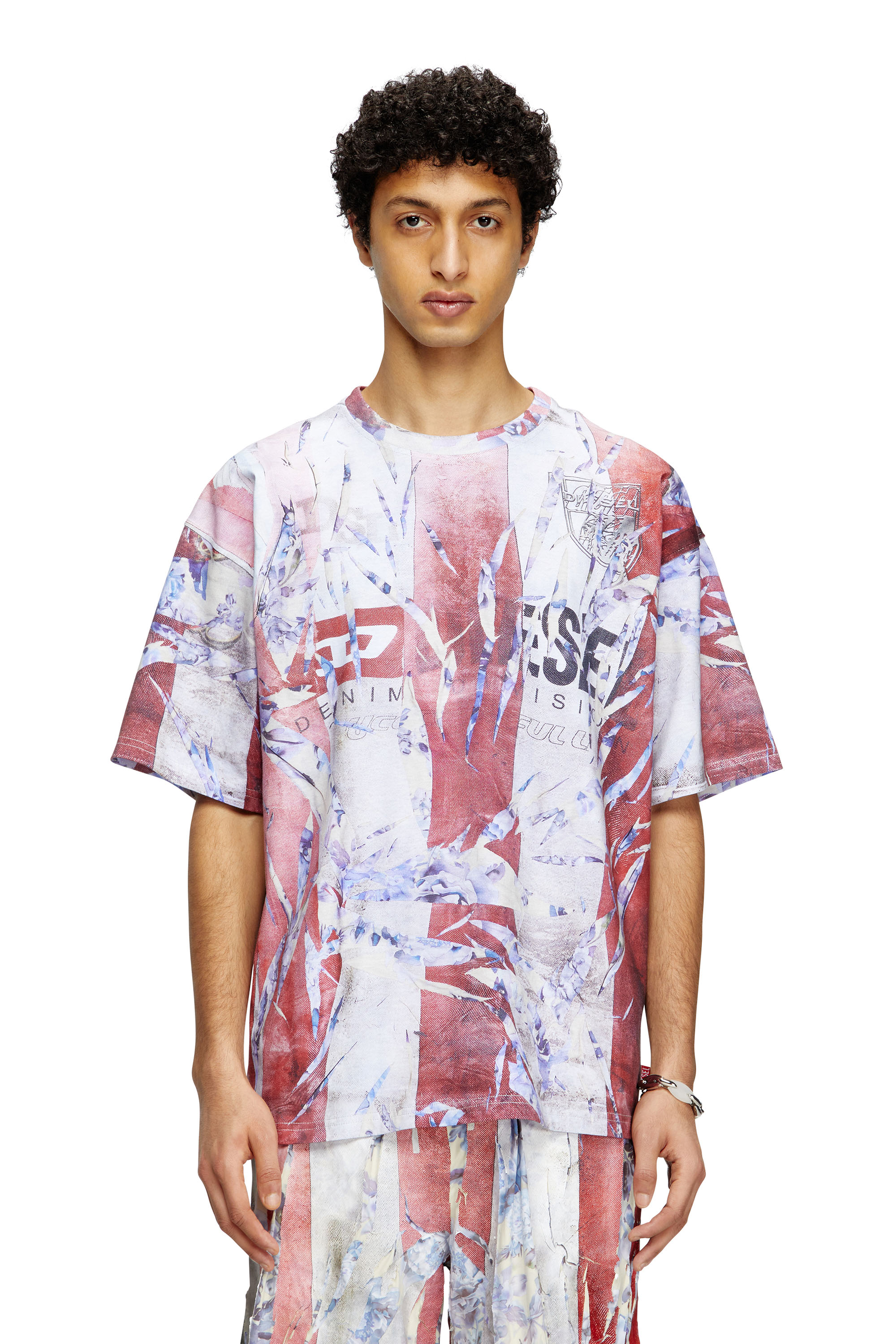 Diesel - T-BOXT-R13, T-shirt con stampa spezzata trompe d'oeil Uomo in Multicolor - 1