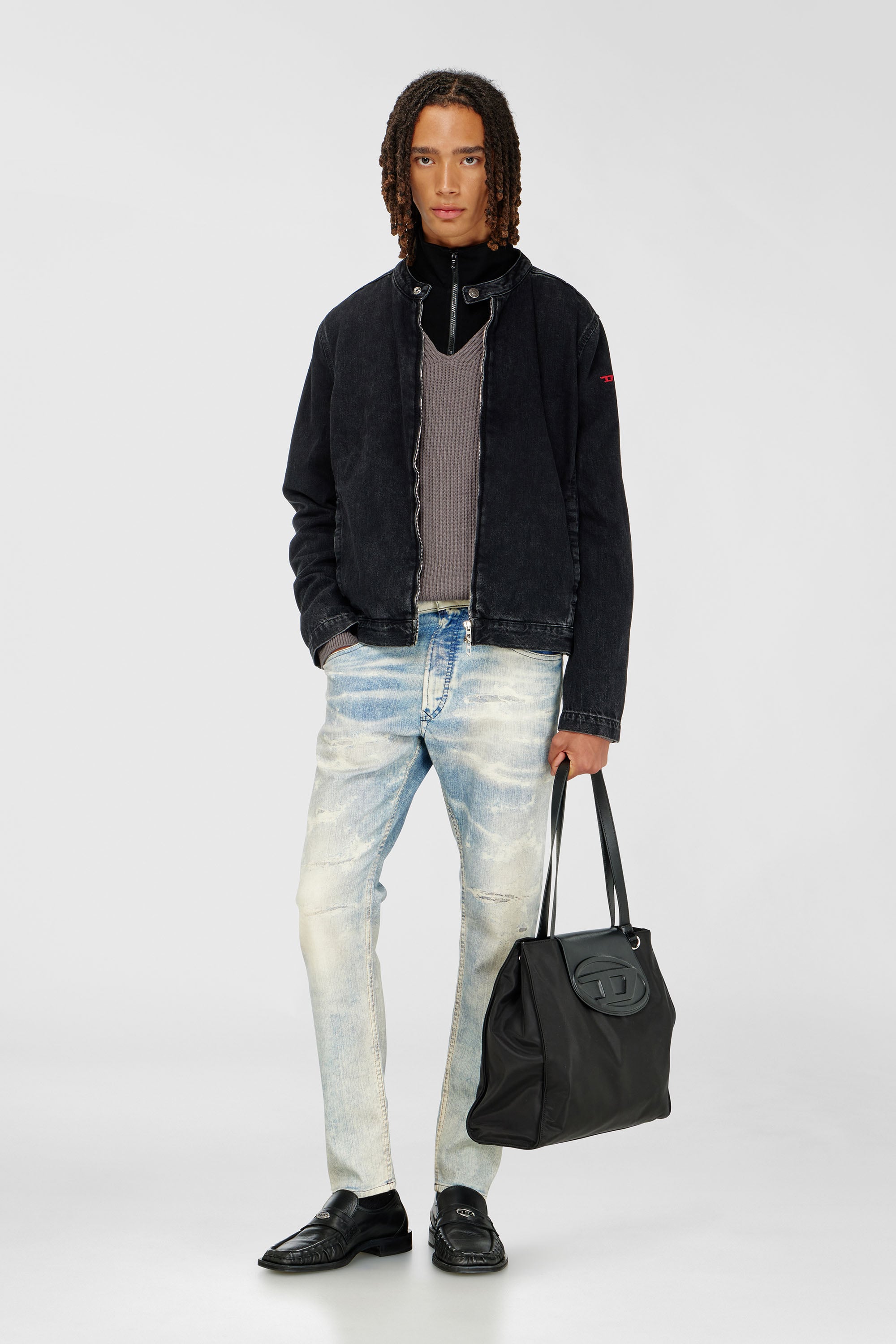 Diesel - 1DR TOTE E/W, 1DR - Shopping bag in nylon con patta in pelle Unisex in Nero - 2