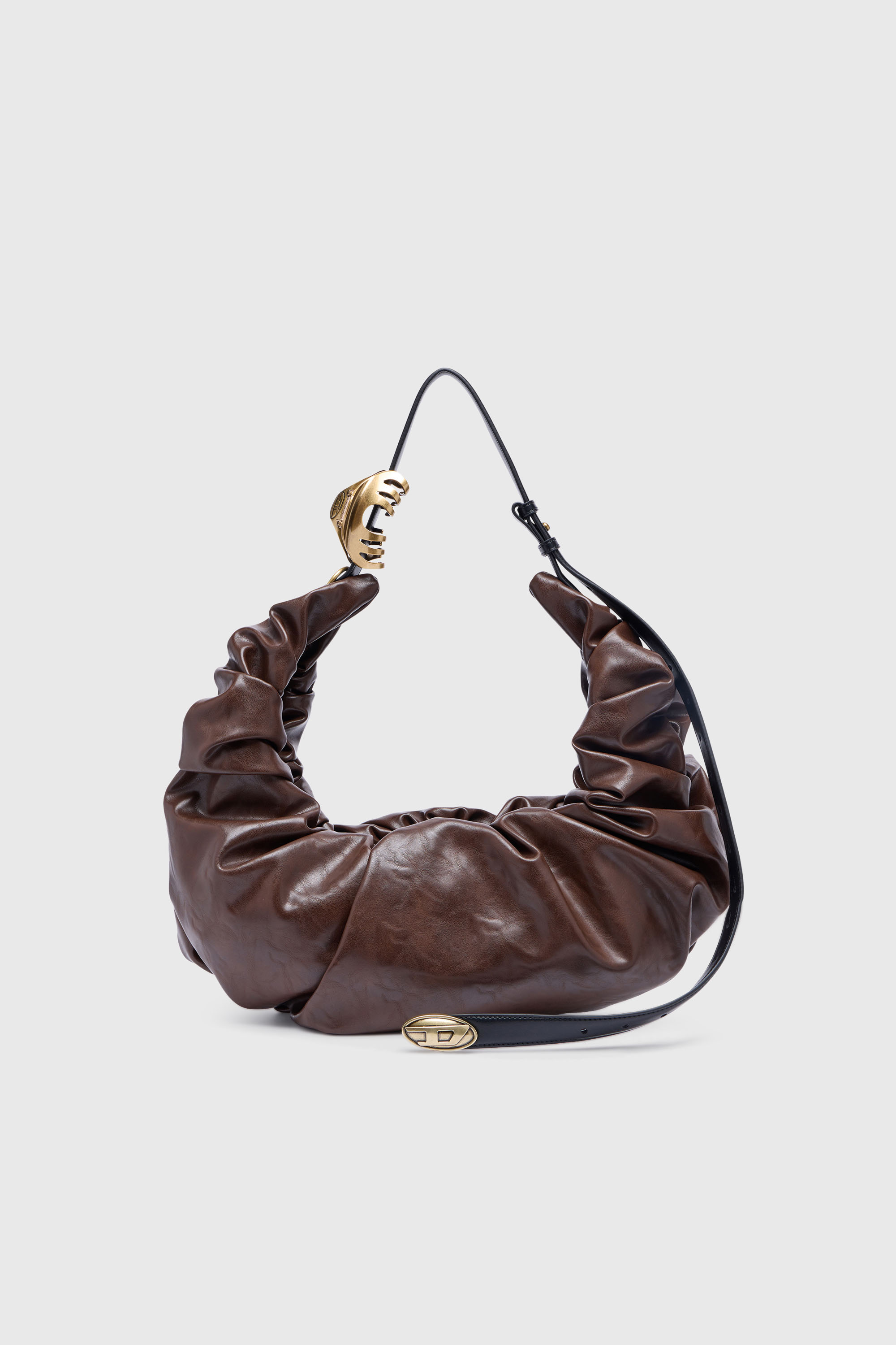 Diesel - GRAB-D HOBO L, Grab-D-Borsa hobo grande arricciata Donna in Marrone - 1