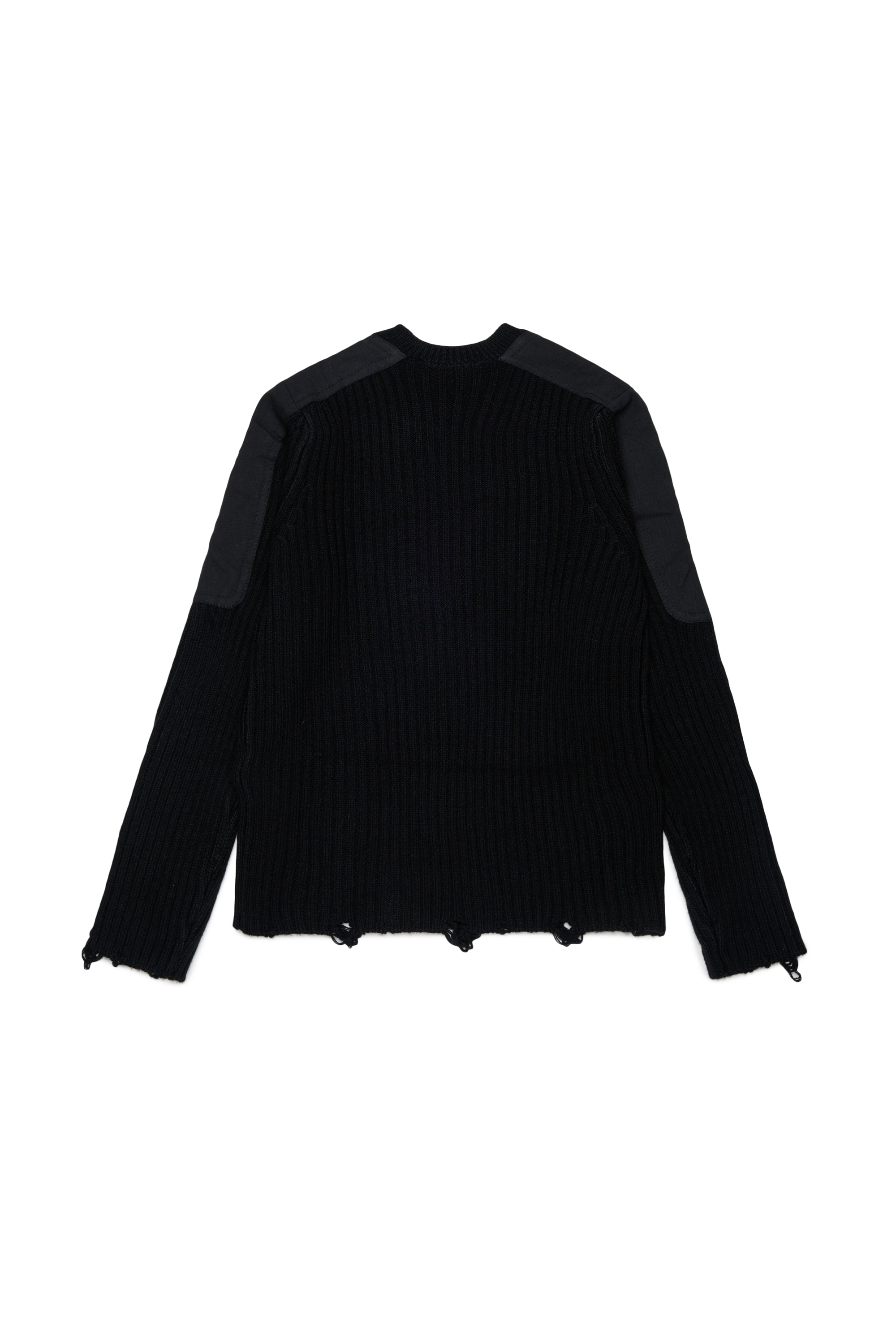 Diesel - KAMAR, Maglione effetto vissuto in misto lana Uomo in Nero - 2