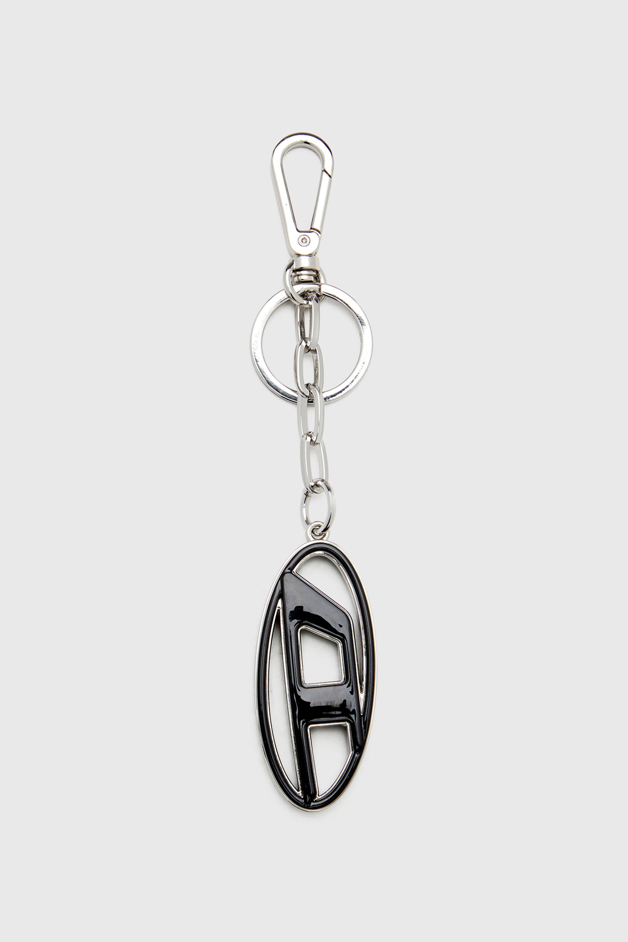 Diesel - CAGE-D LAYER, Portachiavi Oval D in metallo e resina Uomo in Nero - 1