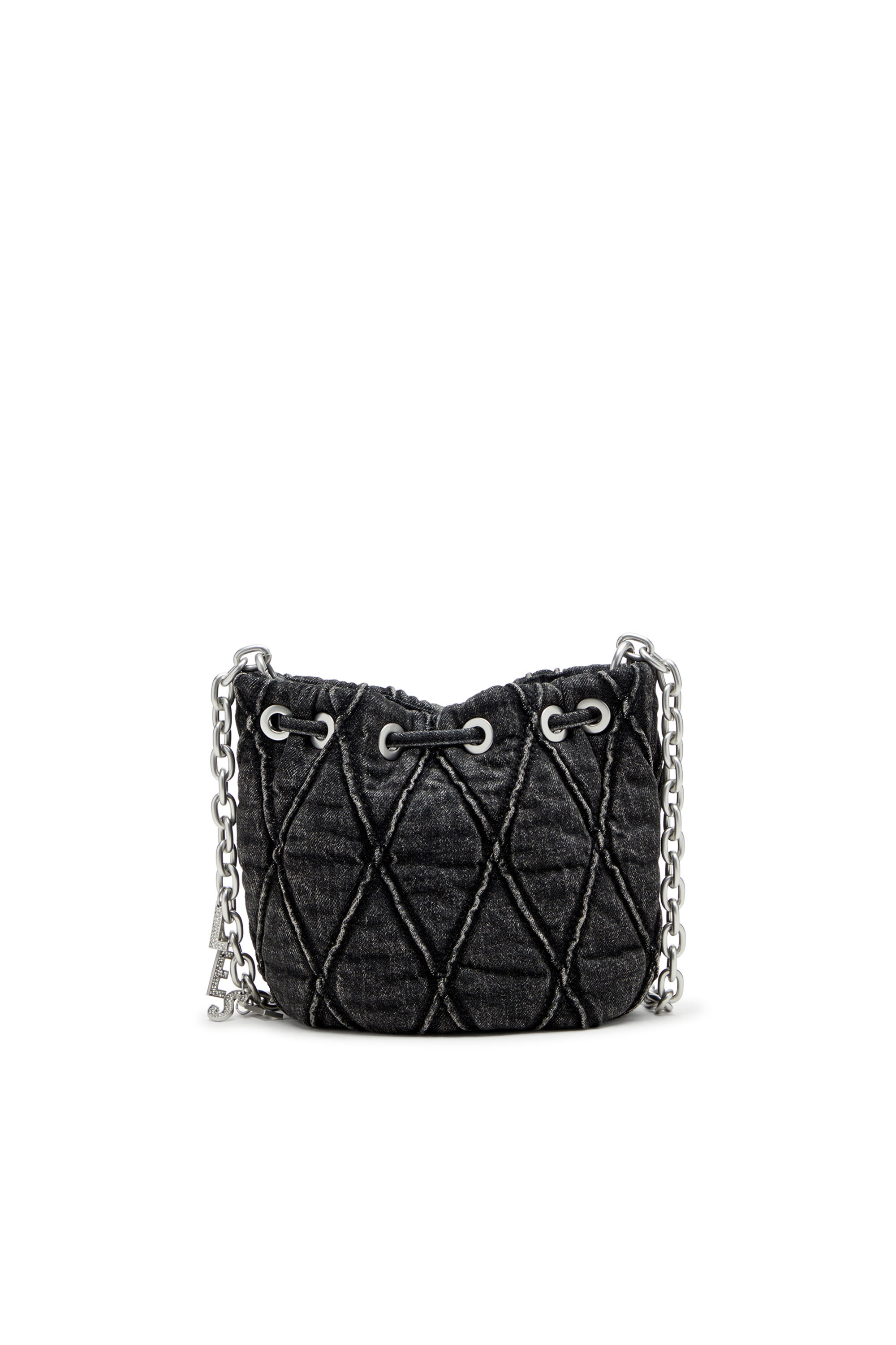 Diesel - CHARM-D BUCKET S, Borsa bucket in denim trapuntato e trattato Donna in Nero - 2