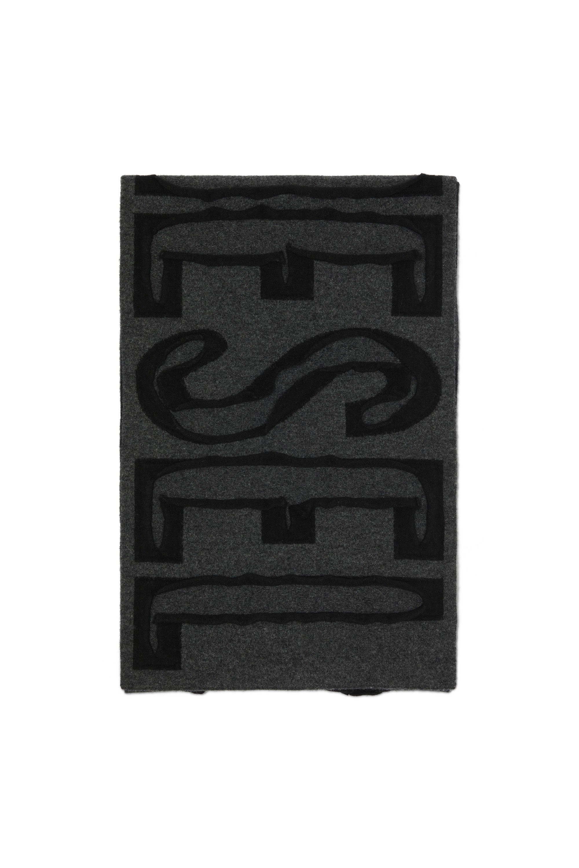 Diesel - K-REST, Unisex Wool scarf with all-over peel-off logo in Grey - Image 1
