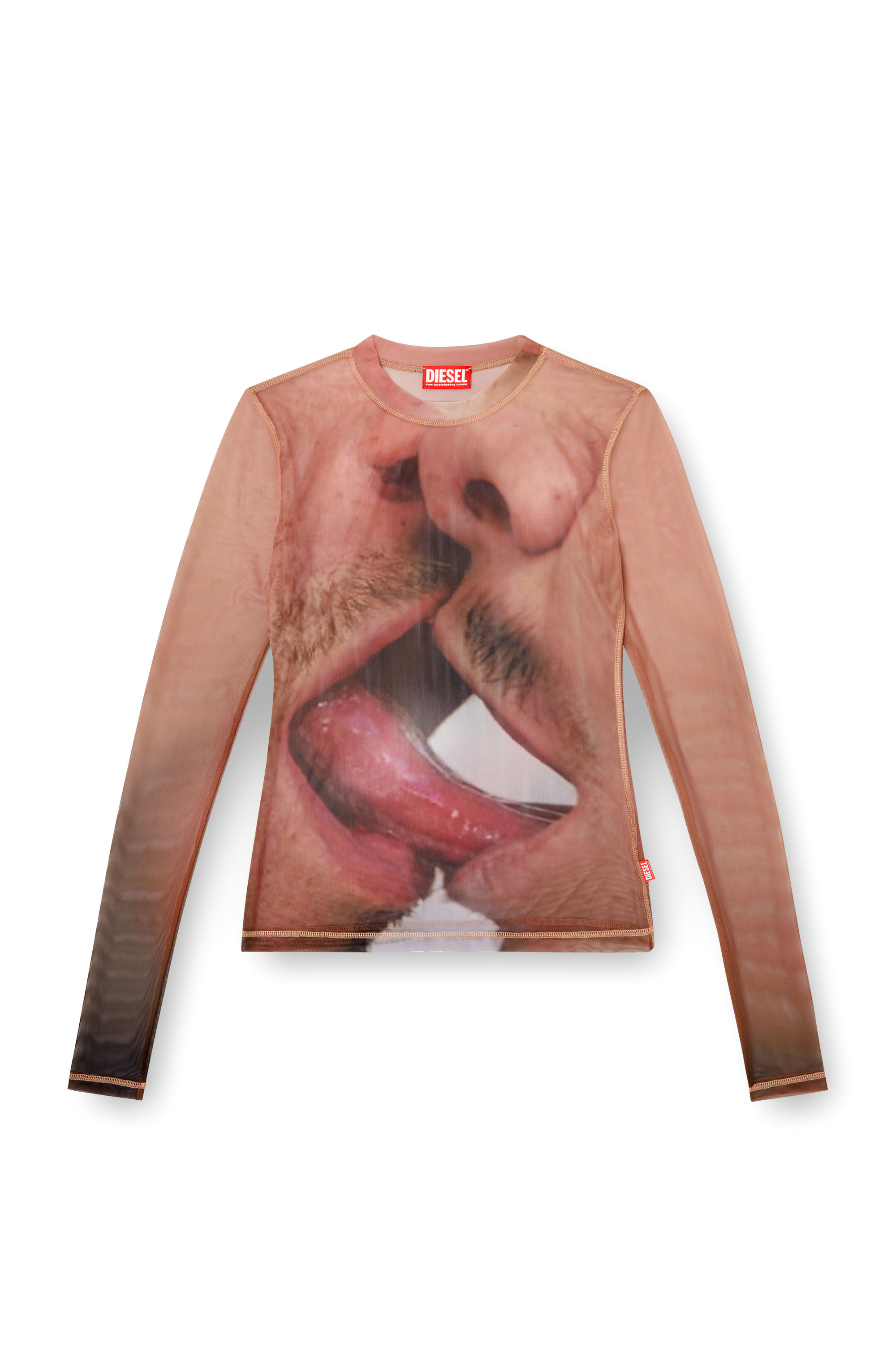 Diesel - PR-T-SIELAR-TOM25-1, Top a manica lunga in rete stampata Unisex in Rosa - 2