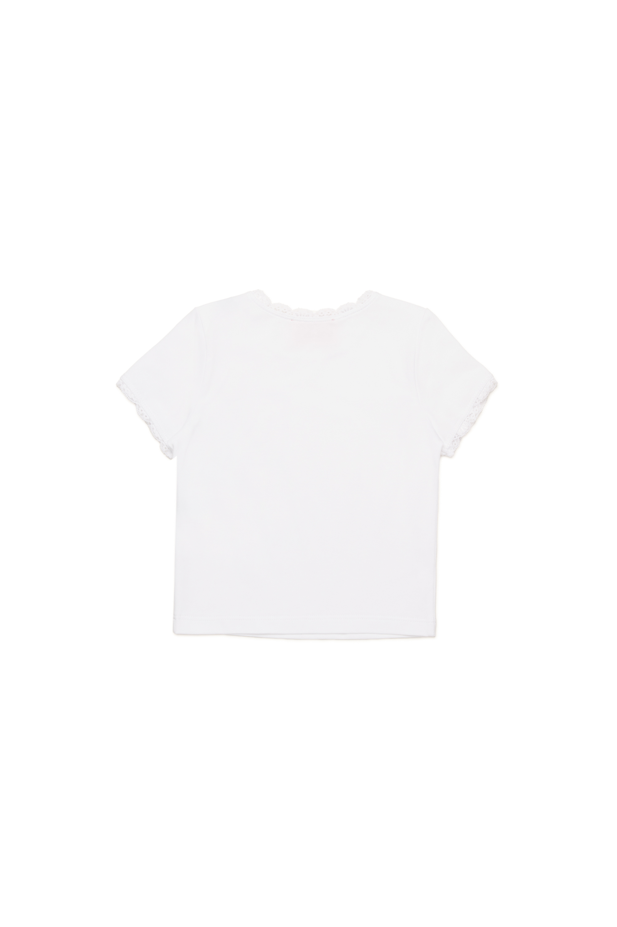 Diesel - TLUCIB, T-shirt con finiture in pizzo e stampa di occhiali da sole Donna in Bianco - 2