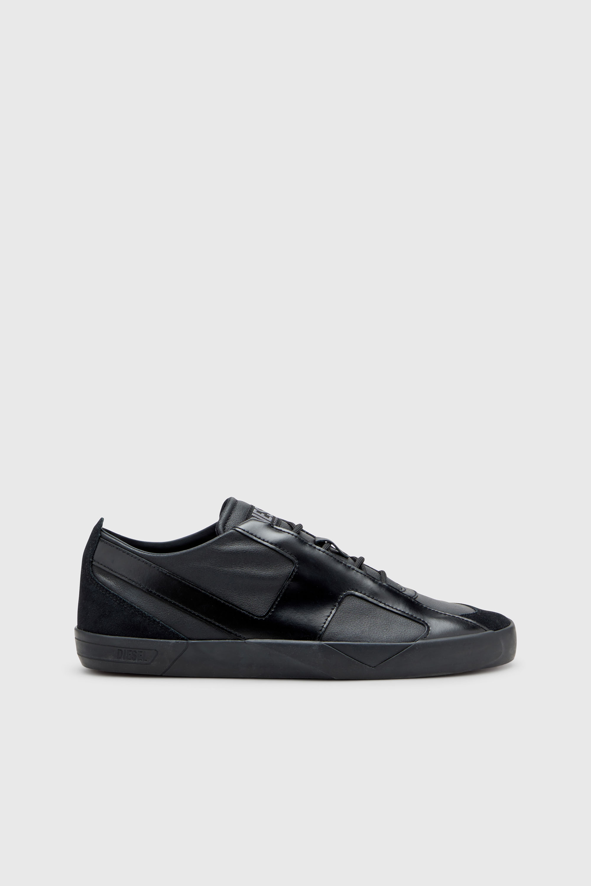 Diesel - S-SLANTE-D LOW, S-Slante-D-Sneaker in pelle e suede con logo D Uomo in Nero - 1