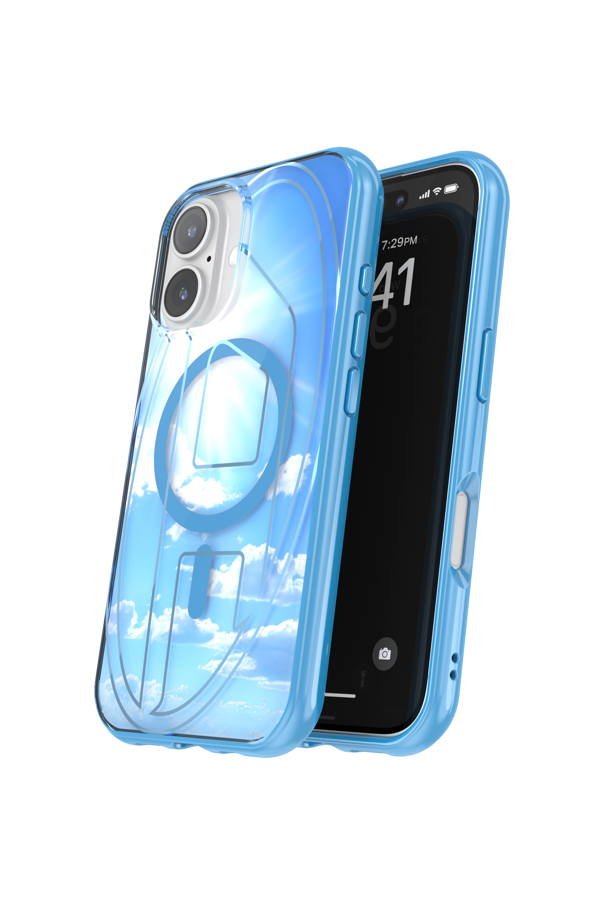 Diesel - 60252 AOP CASE, Custodia Oval D con MagSafe iPhone 16 Unisex in Blu - 3