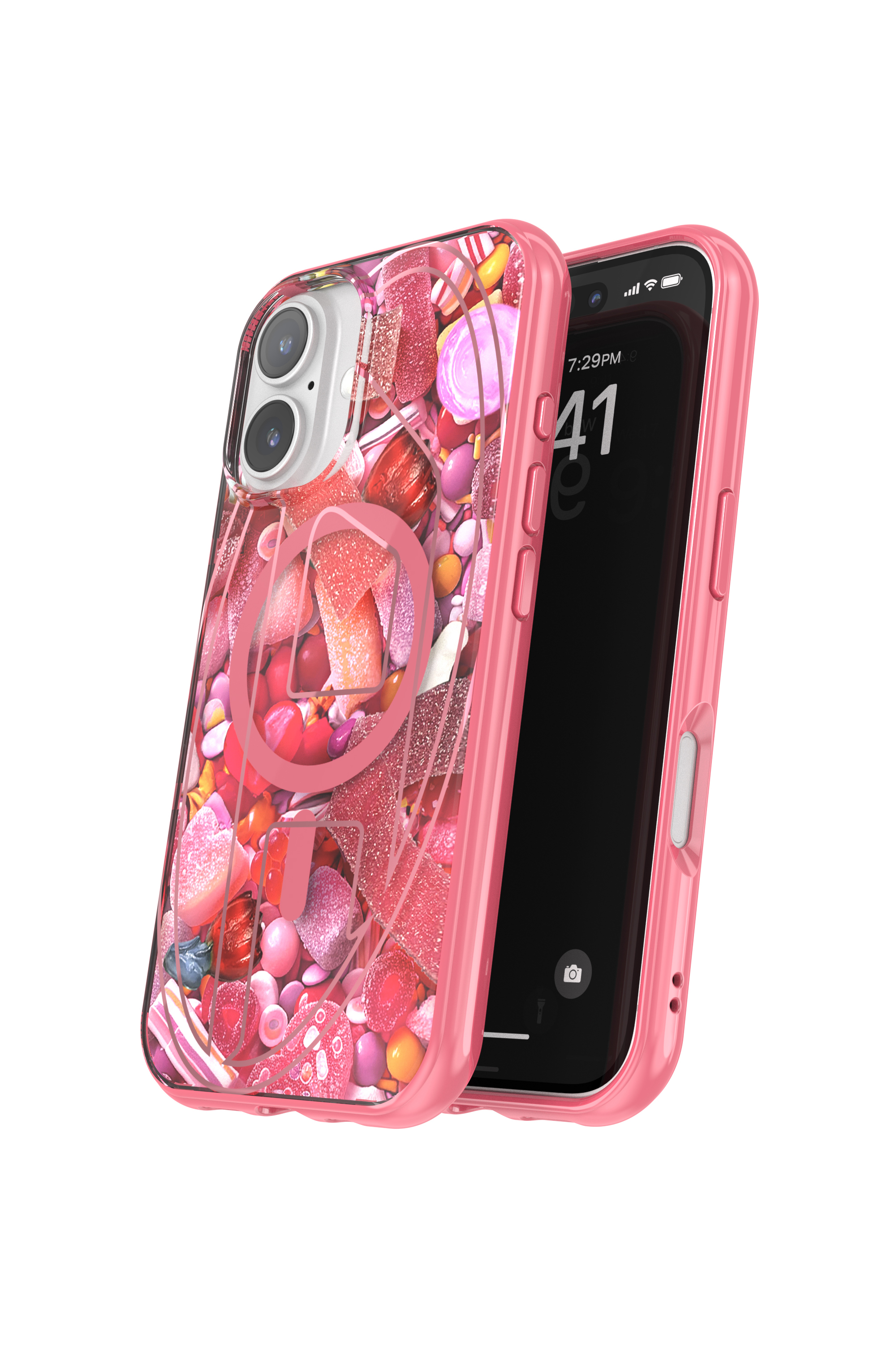 Diesel - 60249 AOP CASE, Custodia Oval D con MagSafe iPhone 16 Unisex in Rosa - 3