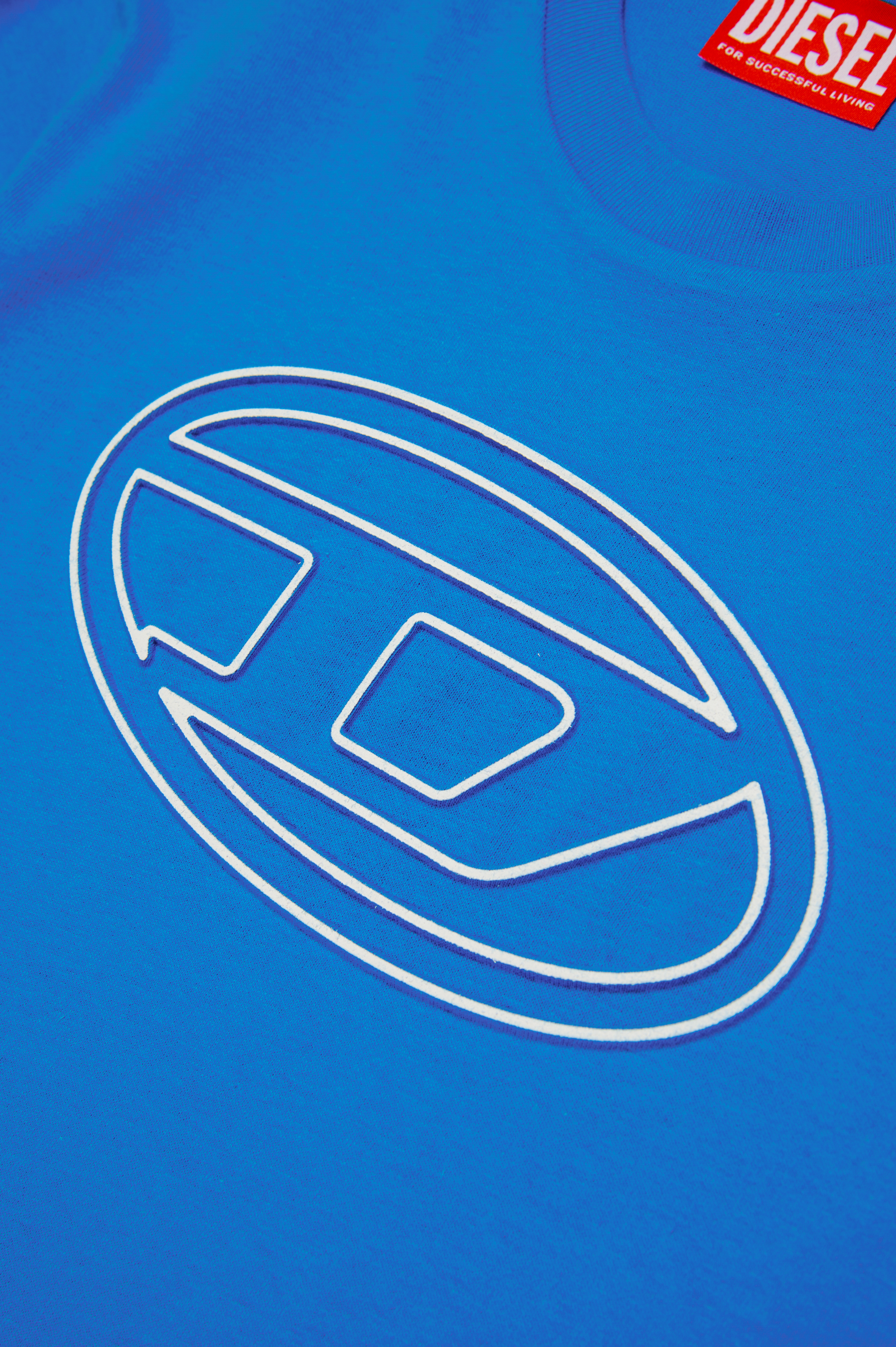 Diesel - TJUSTBIGOVAL OVER, Man T-shirt with Oval D outline logo in Blue - Image 4