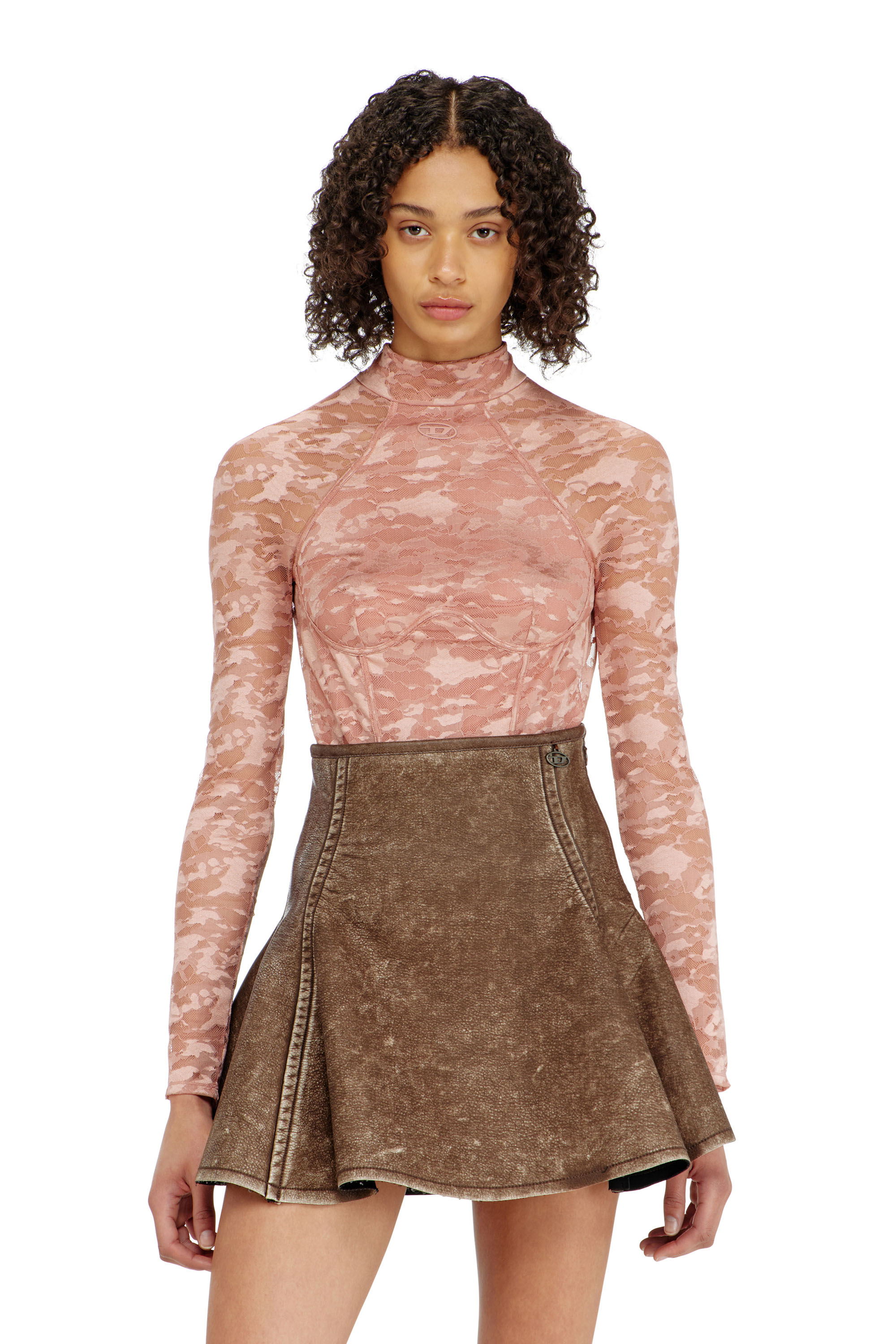 Diesel - VIVIAN-UTLT, Body in pizzo di nylon con schiena scoperta Donna in ToBeDefined - 1