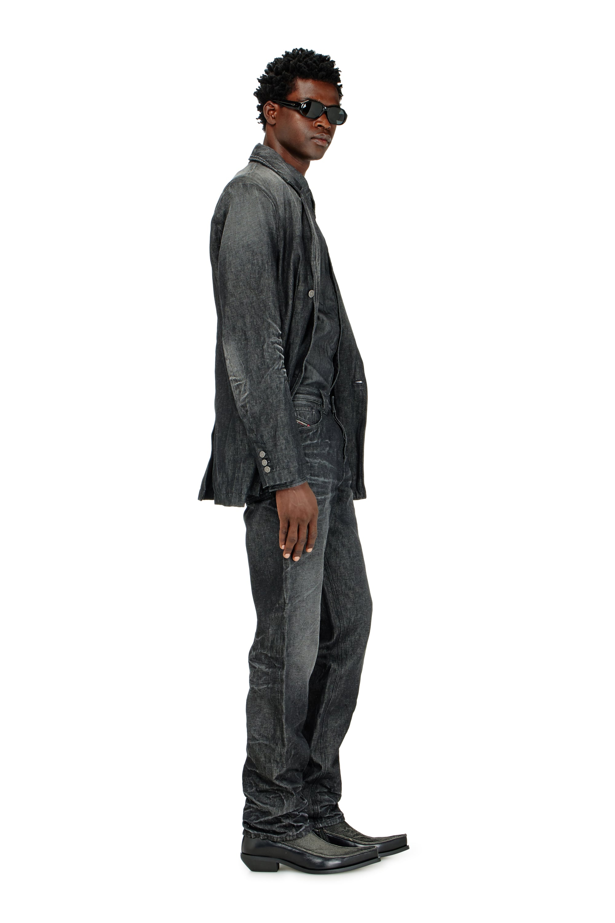Diesel - Regular Jeans 1991 D-Voeed 09R39 Uomo, Nero/Grigio scuro - Image 3