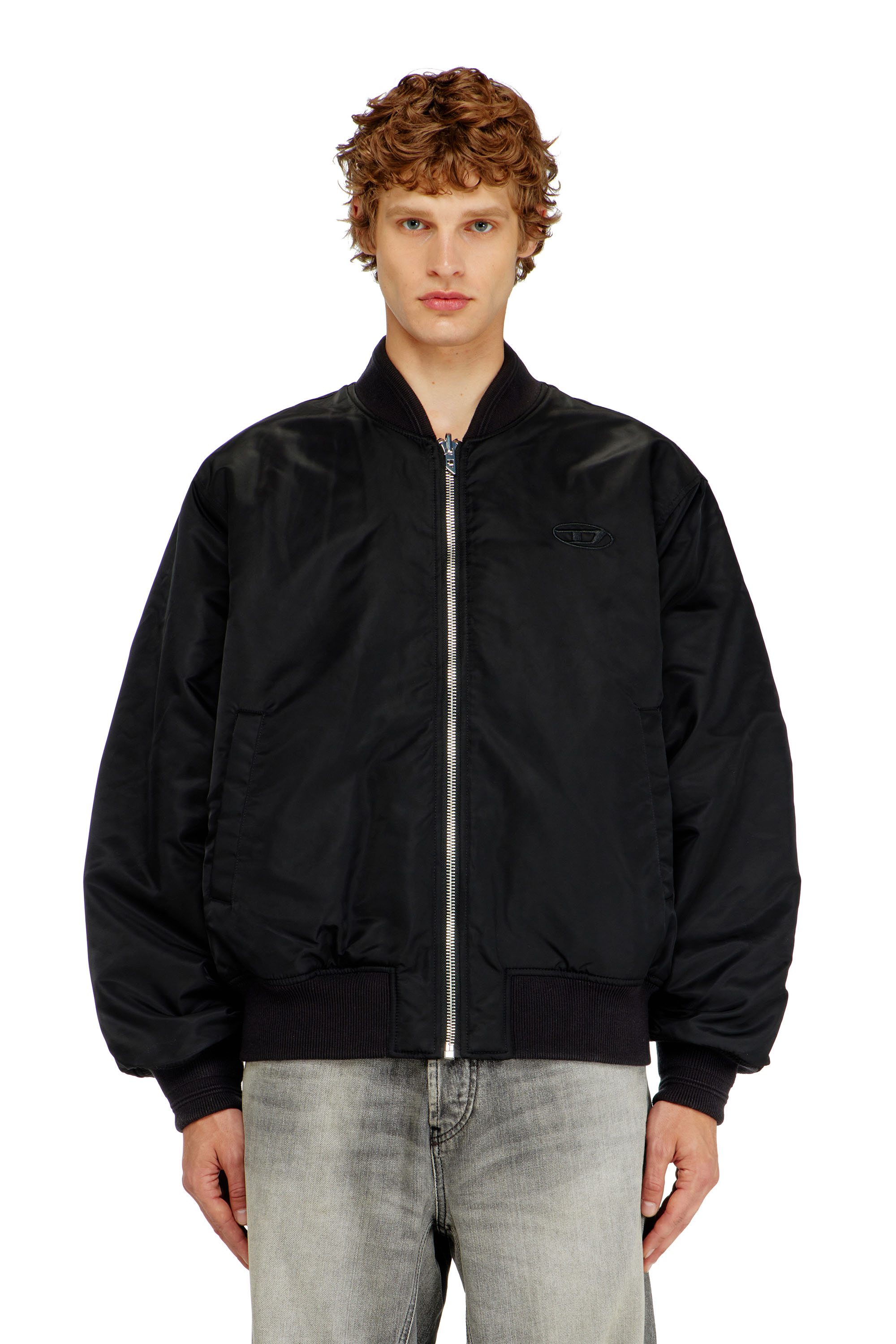 Diesel - W-TYPE-D1, Giacca bomber imbottita con ricamo Oval D Uomo in Nero - 1