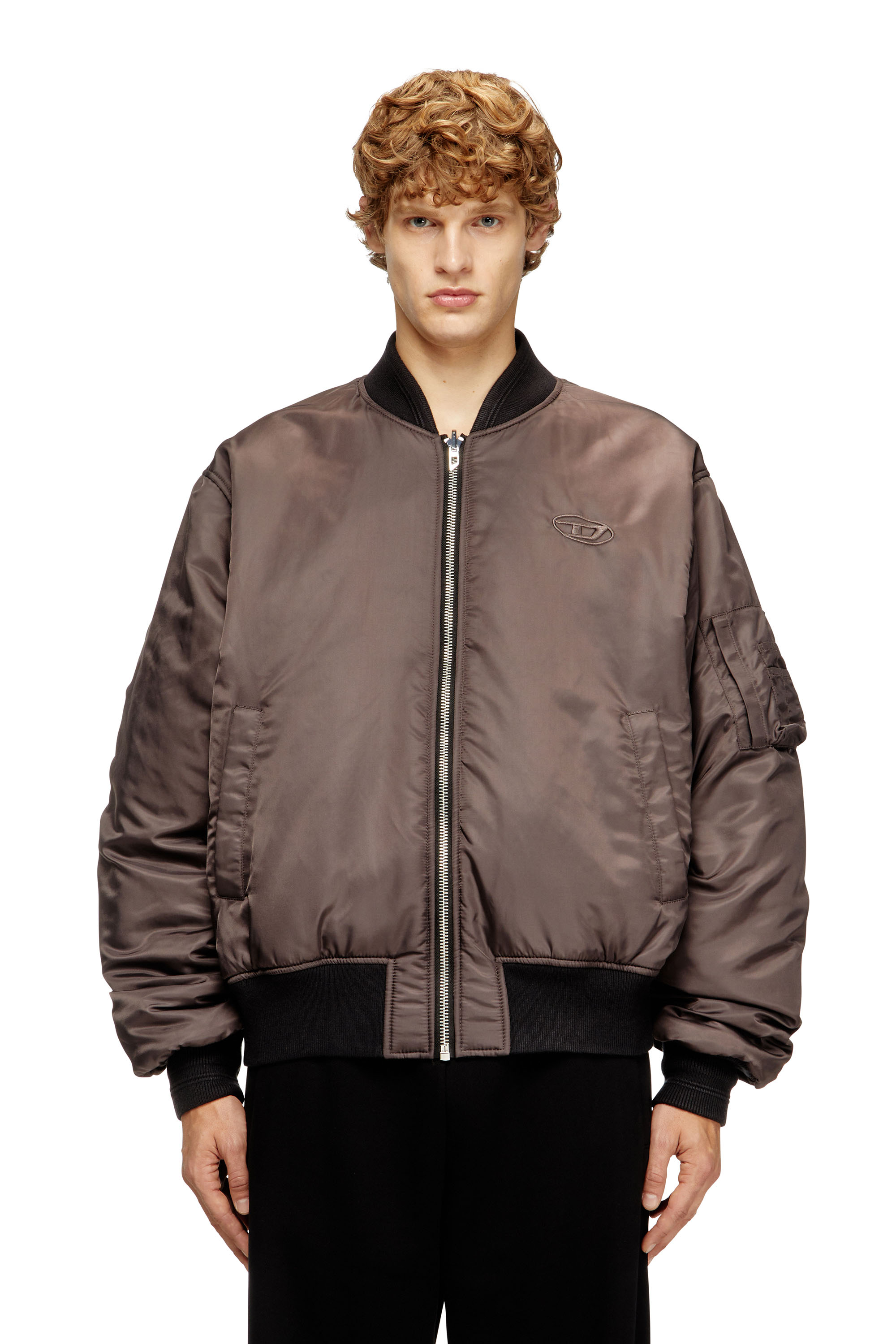 Diesel - W-TYPE-D1, Giacca bomber imbottita con ricamo Oval D Uomo in Nero - 2