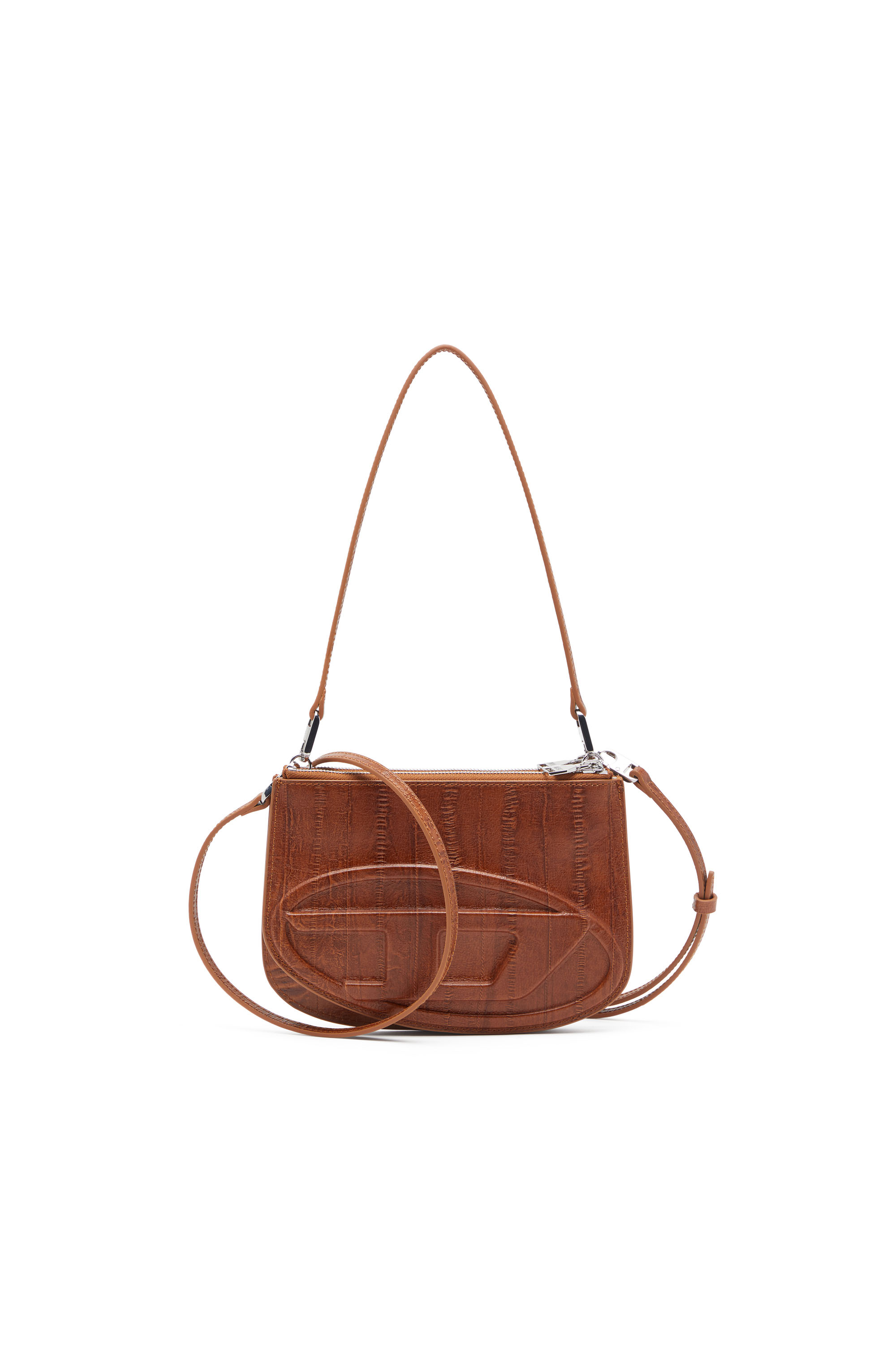 Diesel - 1DR TWIN, 1DR Twin-Borsa a spalla double-pocket in pelle stampata Donna in Marrone - 1