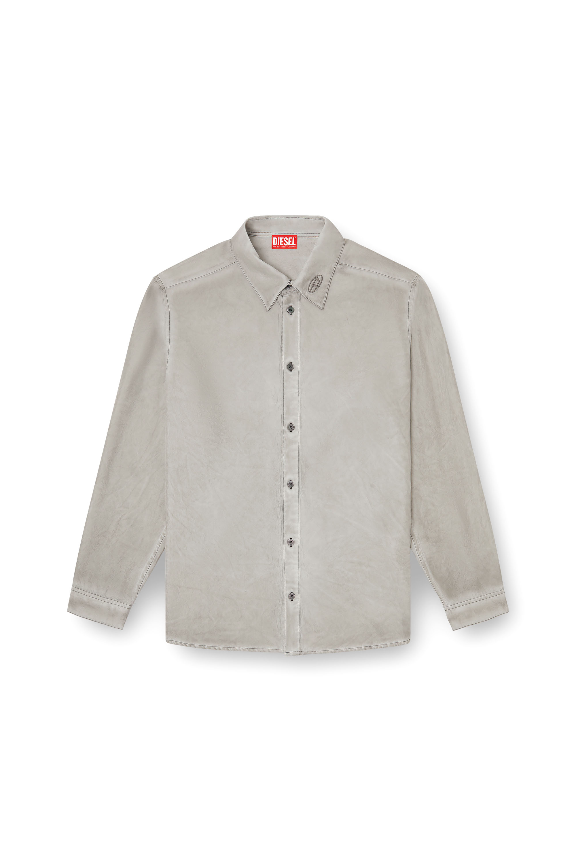 Diesel - S-LEON, Camicia fluida effetto crinkle Unisex in Grigio - 3