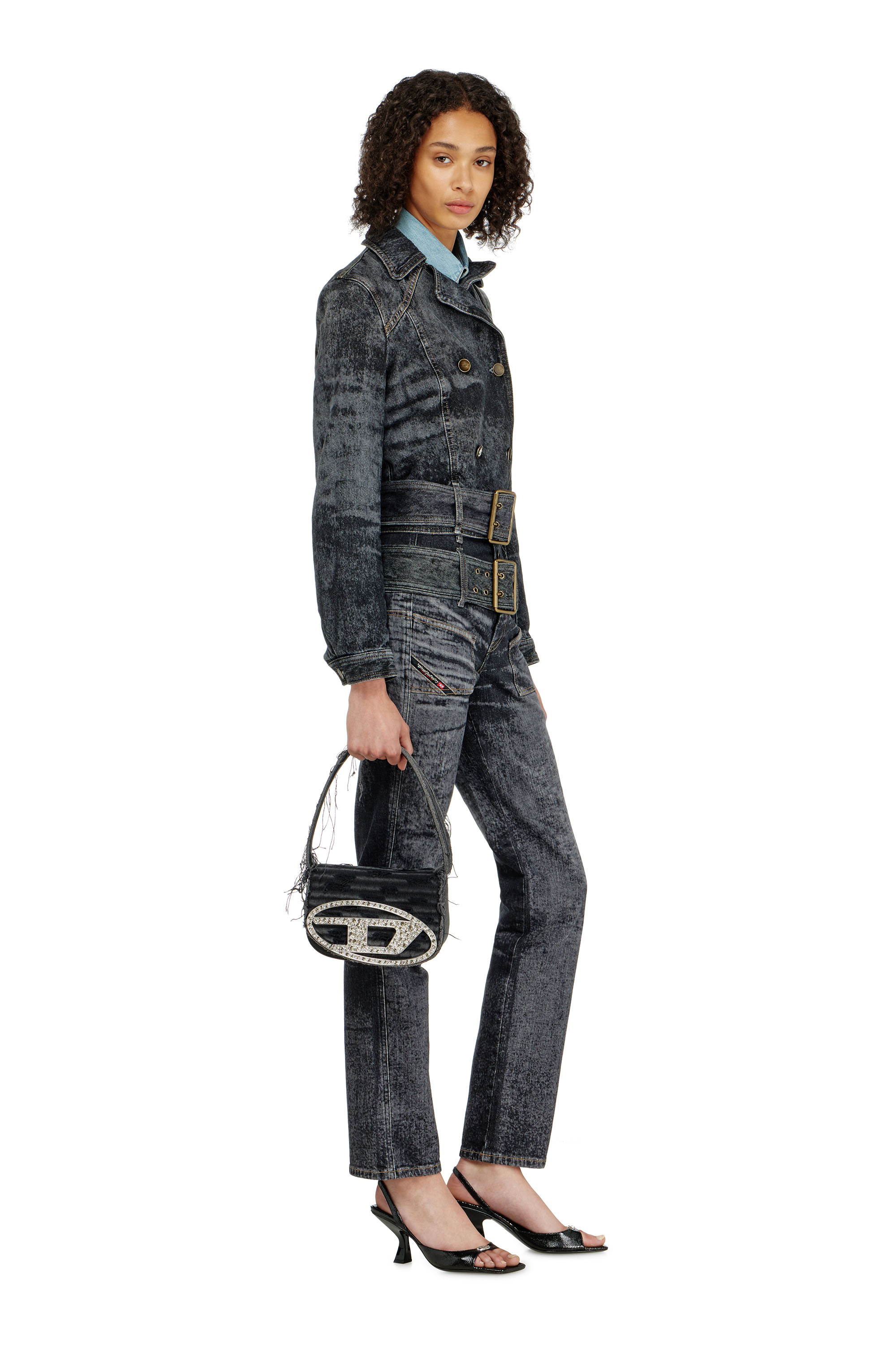 Diesel - Slim Jeans D-Gorina 09Q30 Donna, Nero/Grigio scuro - Image 2