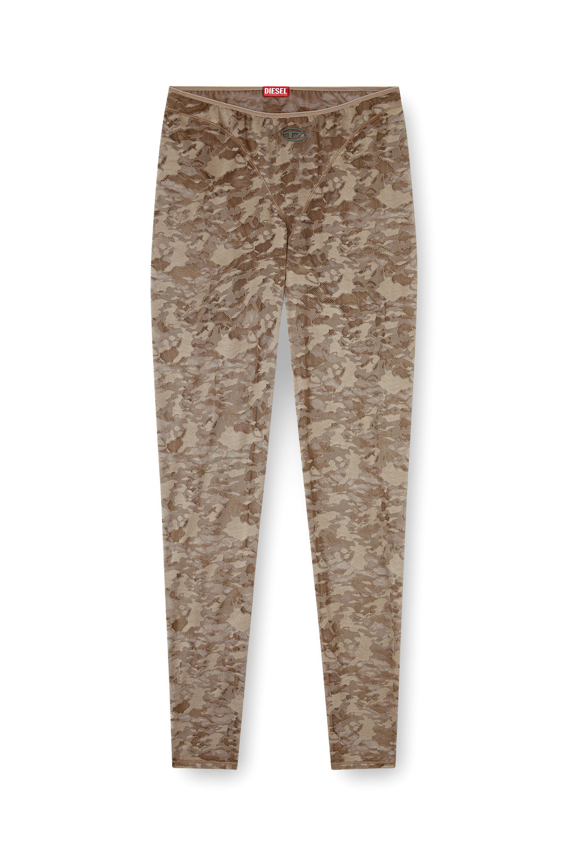 Diesel - CLAIRE-UTLT, Leggings in pizzo camouflage Donna in Marrone - 4