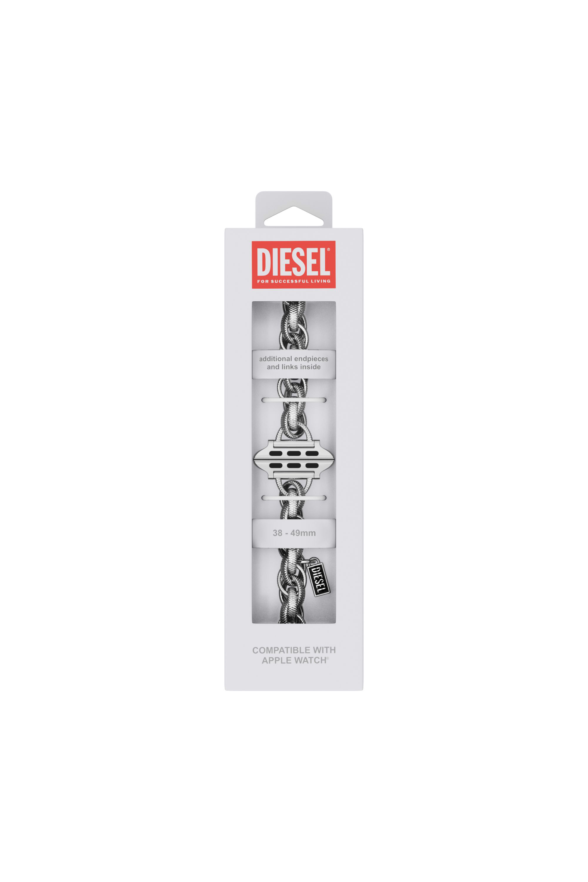 Diesel - DSS028 WATCH, Man's Stainless steel watch band for apple watch&reg;, 38-49mm in Silver - 2