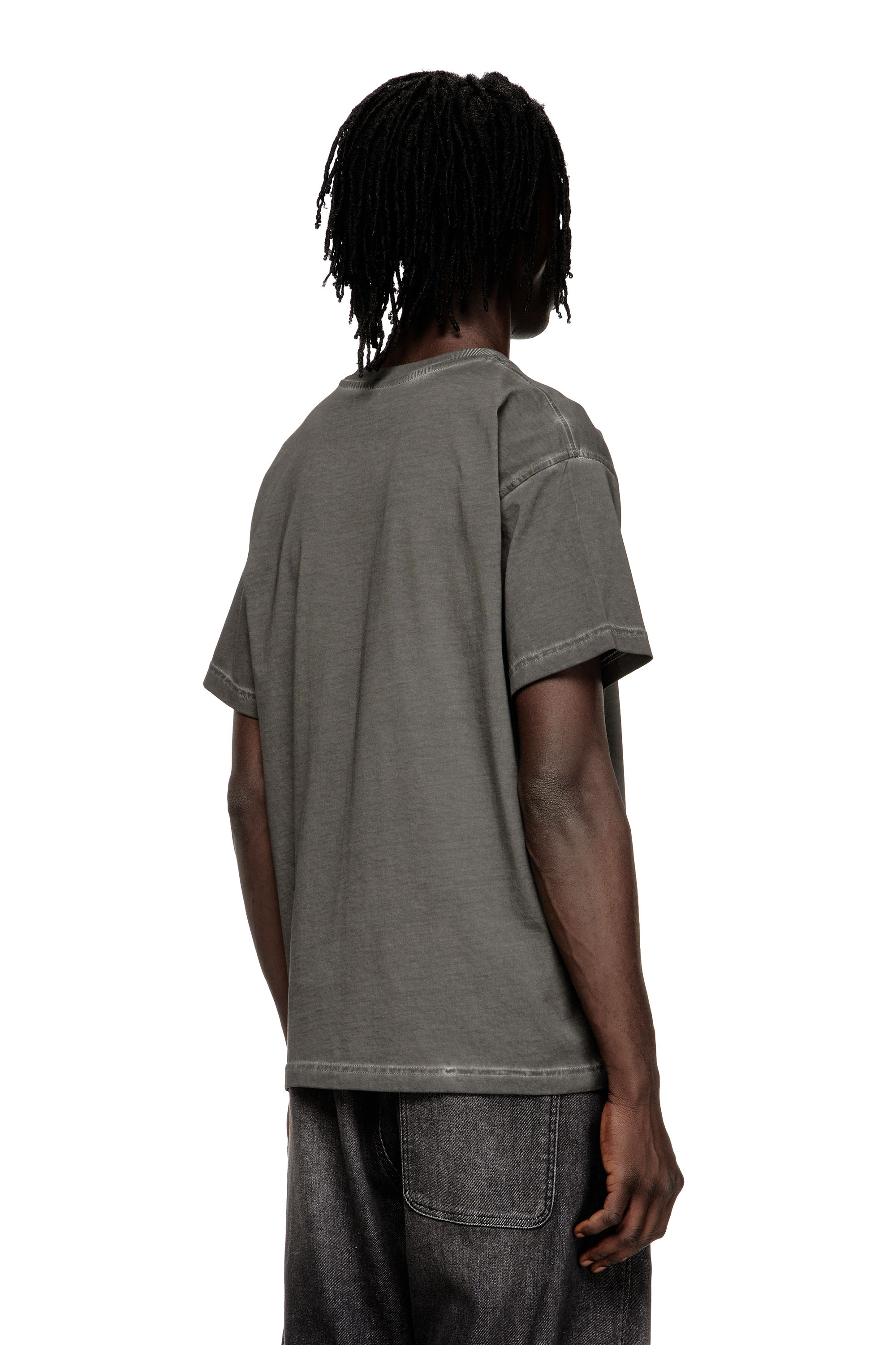 Diesel - T-NORM-T7, T-shirt girocollo in cotone con stampa Uomo in Grigio - 4
