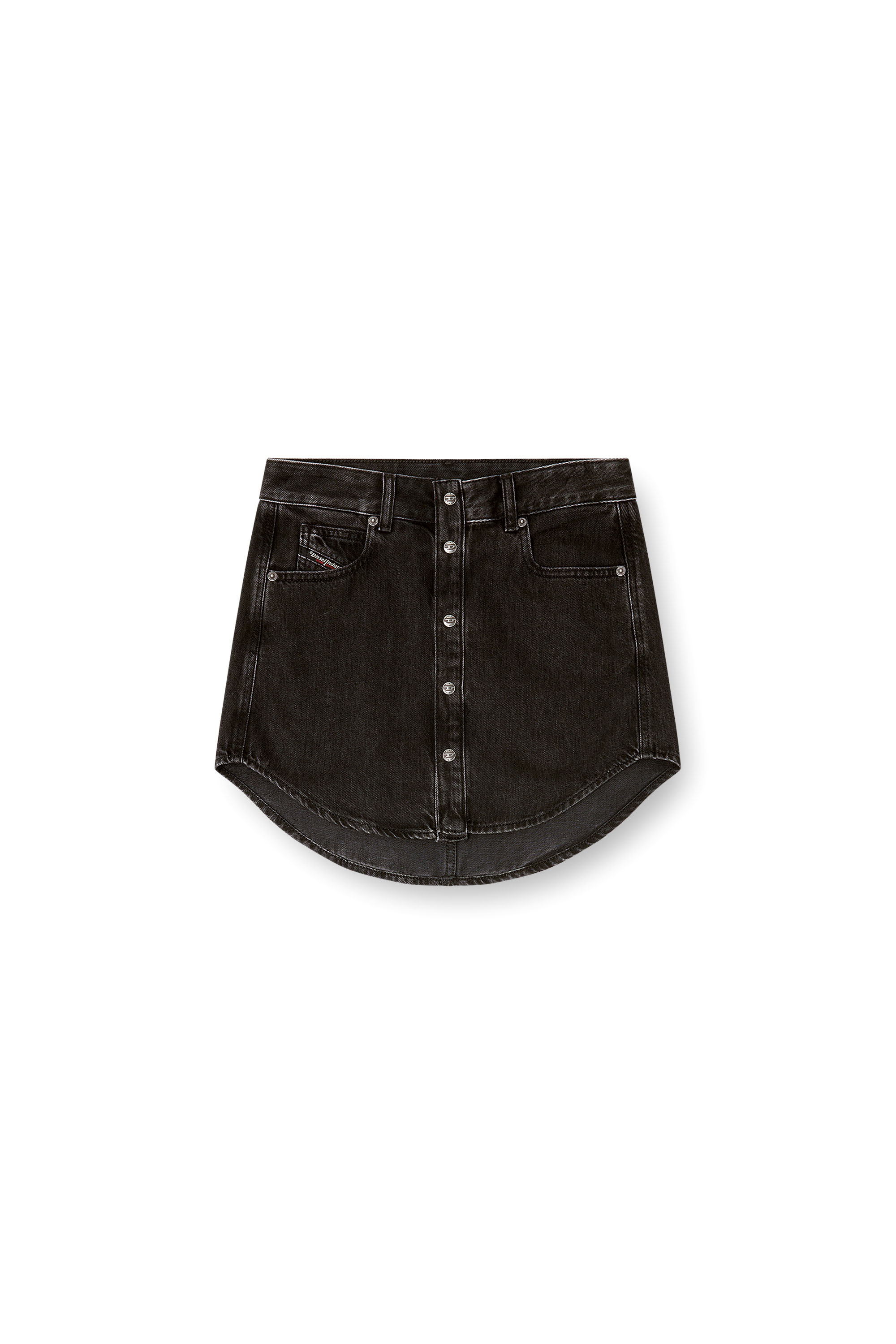 Diesel - DE-ARD, Minigonna in denim con bottoni Donna in Nero - 2