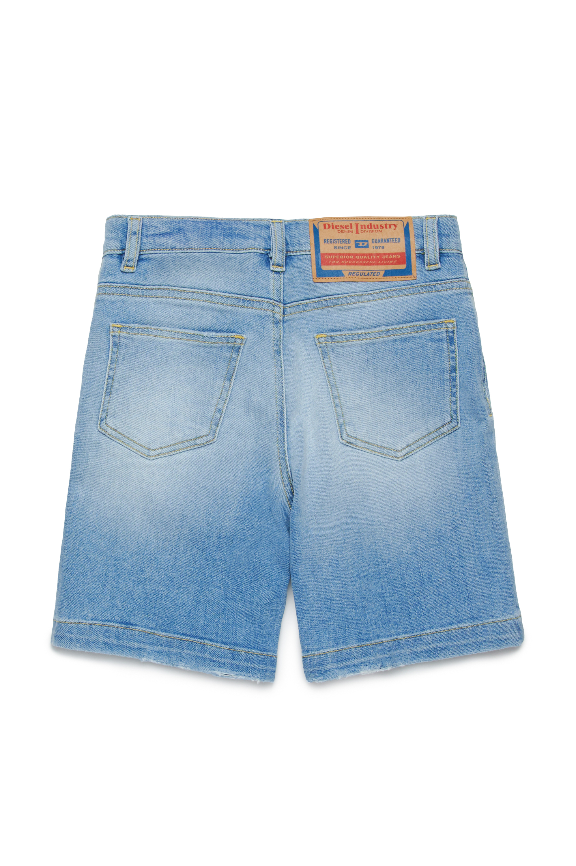 Diesel - D-MACS-SH-J, Bermuda in denim effetto usurato Uomo in Blu - 2