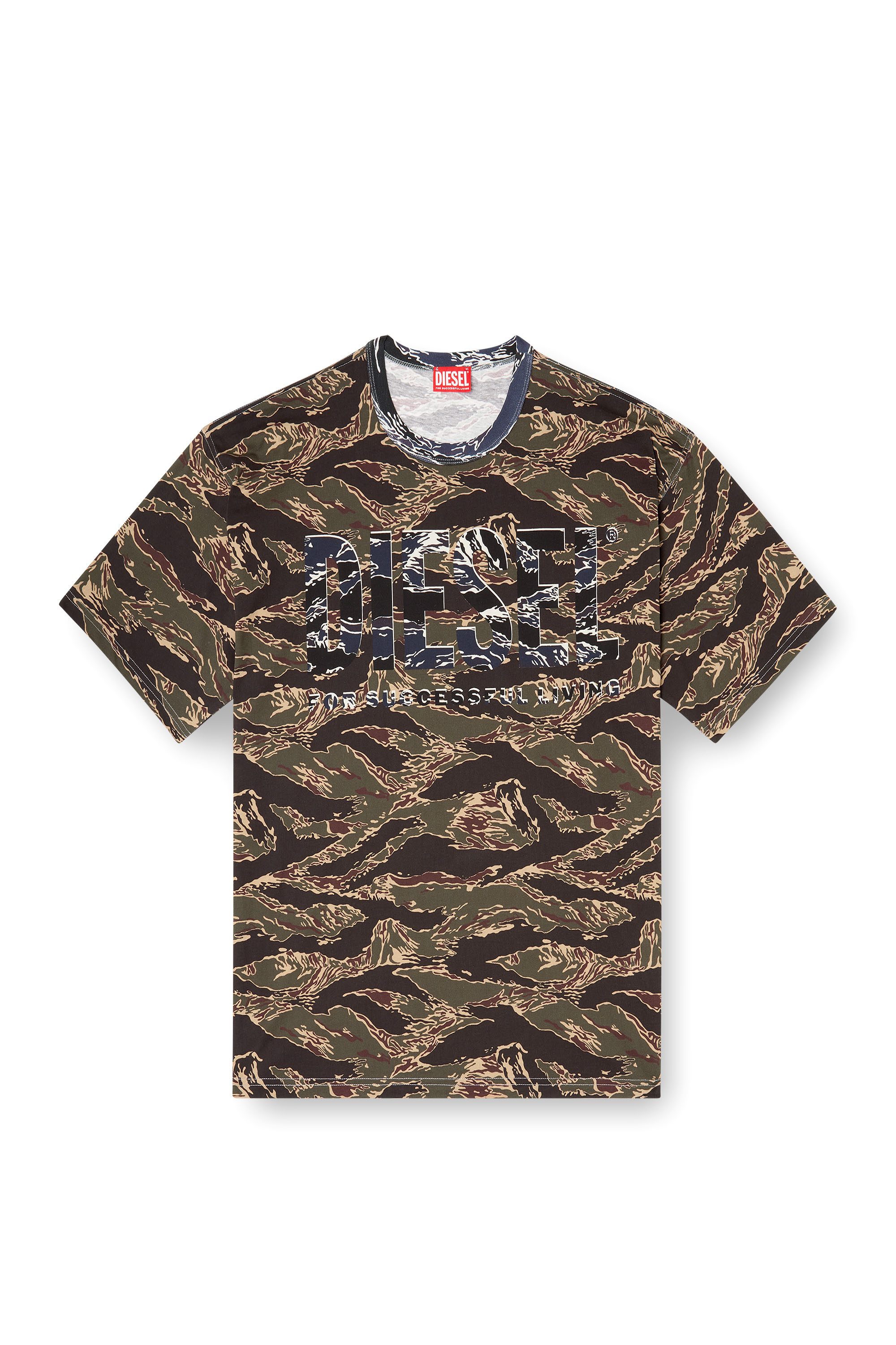 Diesel - T-BOXT-T22, Man's Camo T-shirt with camo logo in Military Green - 2
