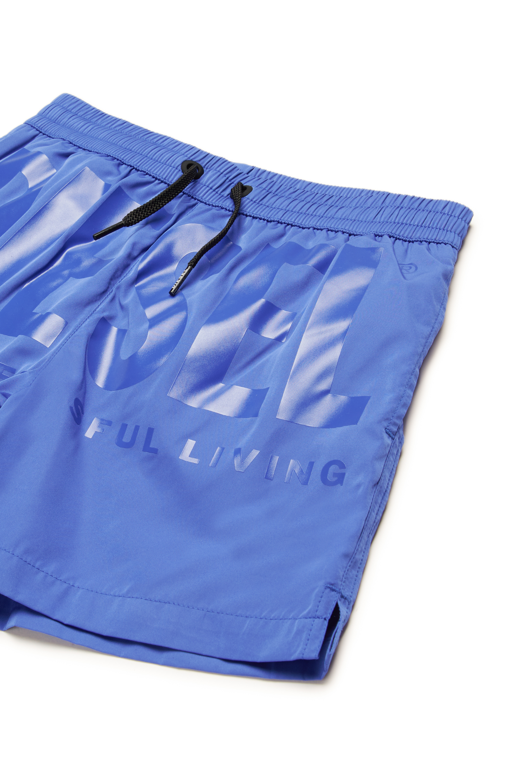 Diesel - MKENM, Pantaloncini da bagno con logo Biscotto tono su tono Uomo in Blu - 3