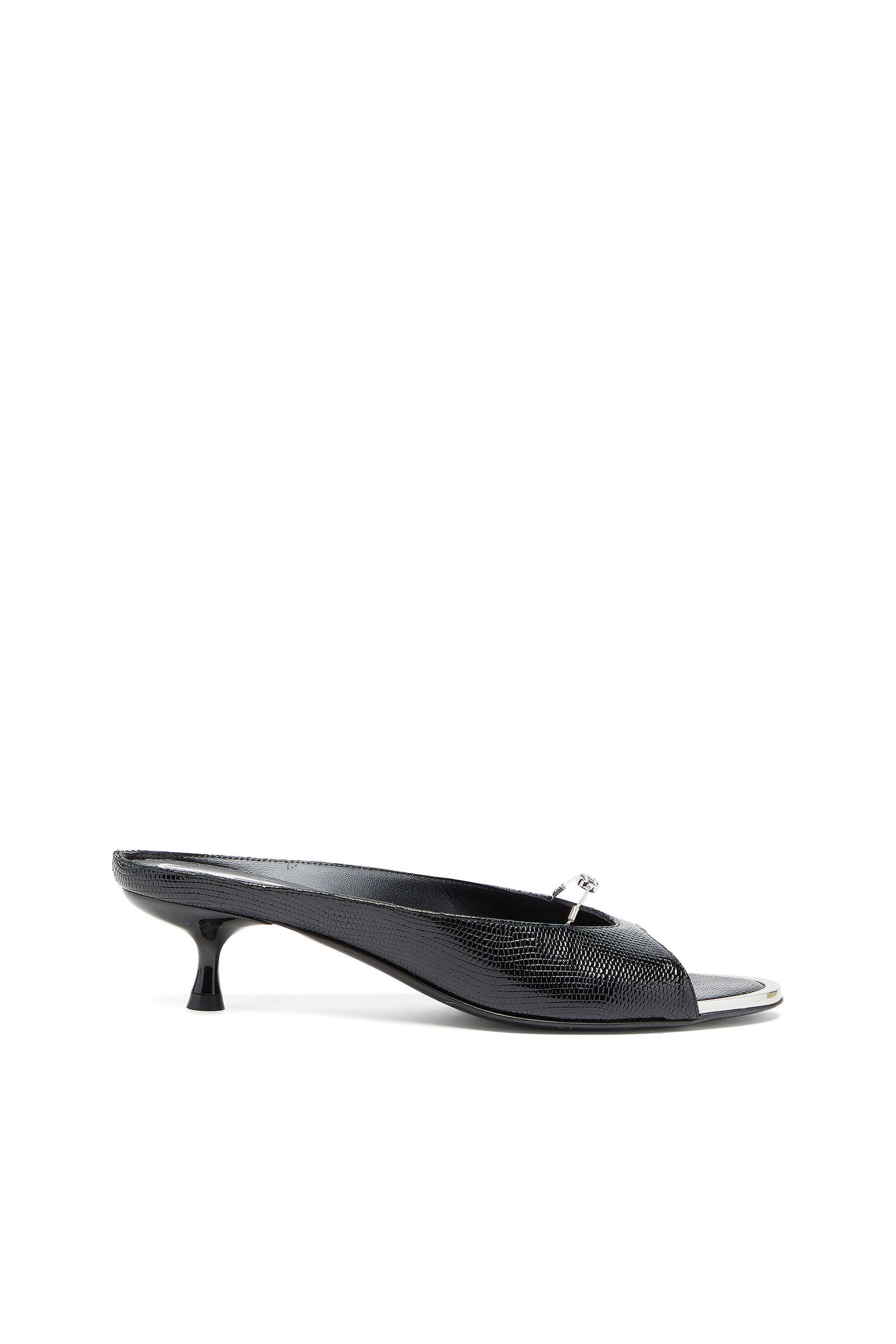 Diesel - D-DIAM'S-SA-40, D-Diam's - Mules in pelle con Oval D sospeso Donna in Nero - 1