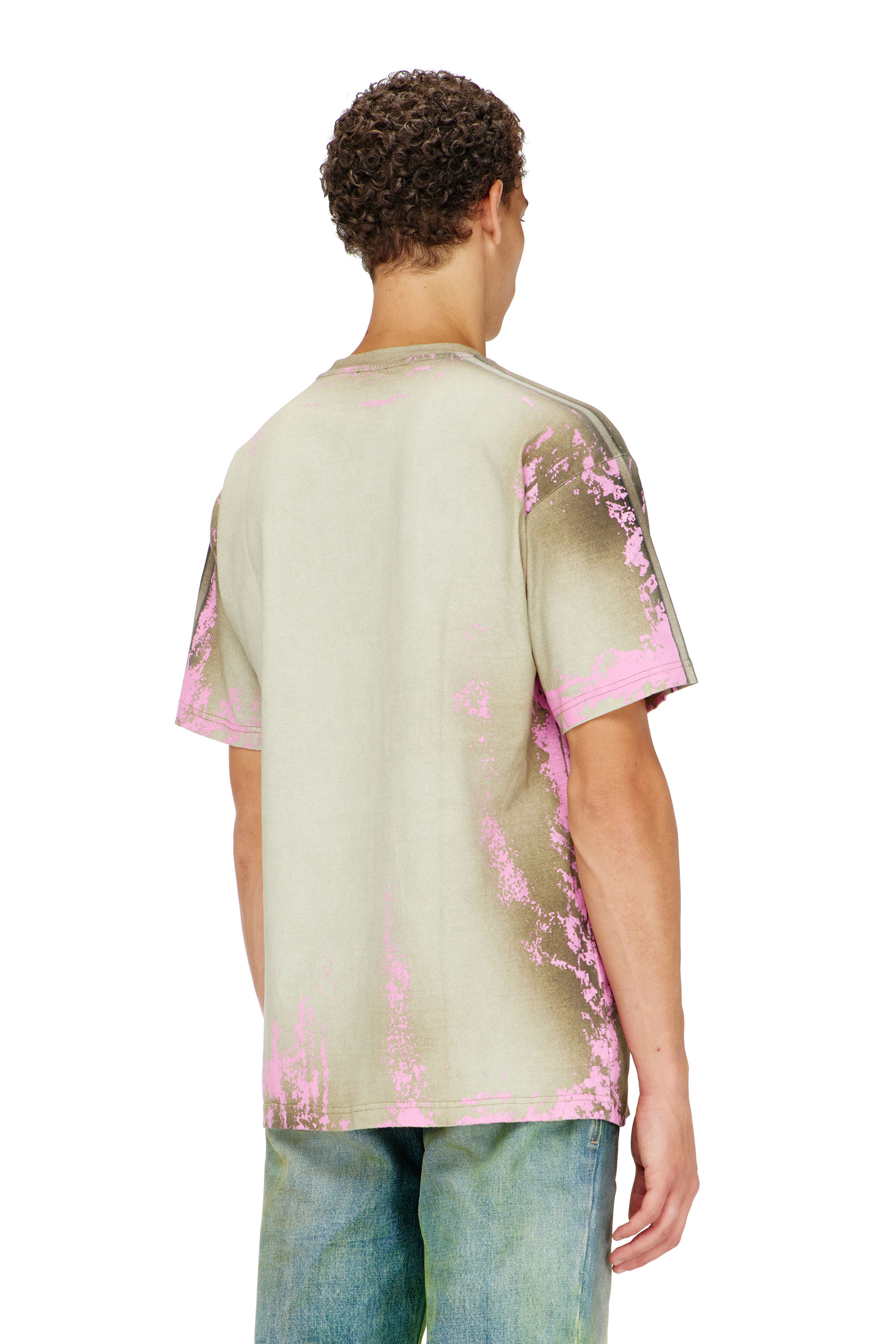Diesel - T-FILMY-SHO, T-shirt in jersey effetto pelle craquel&eacute; Uomo in Multicolor - 4