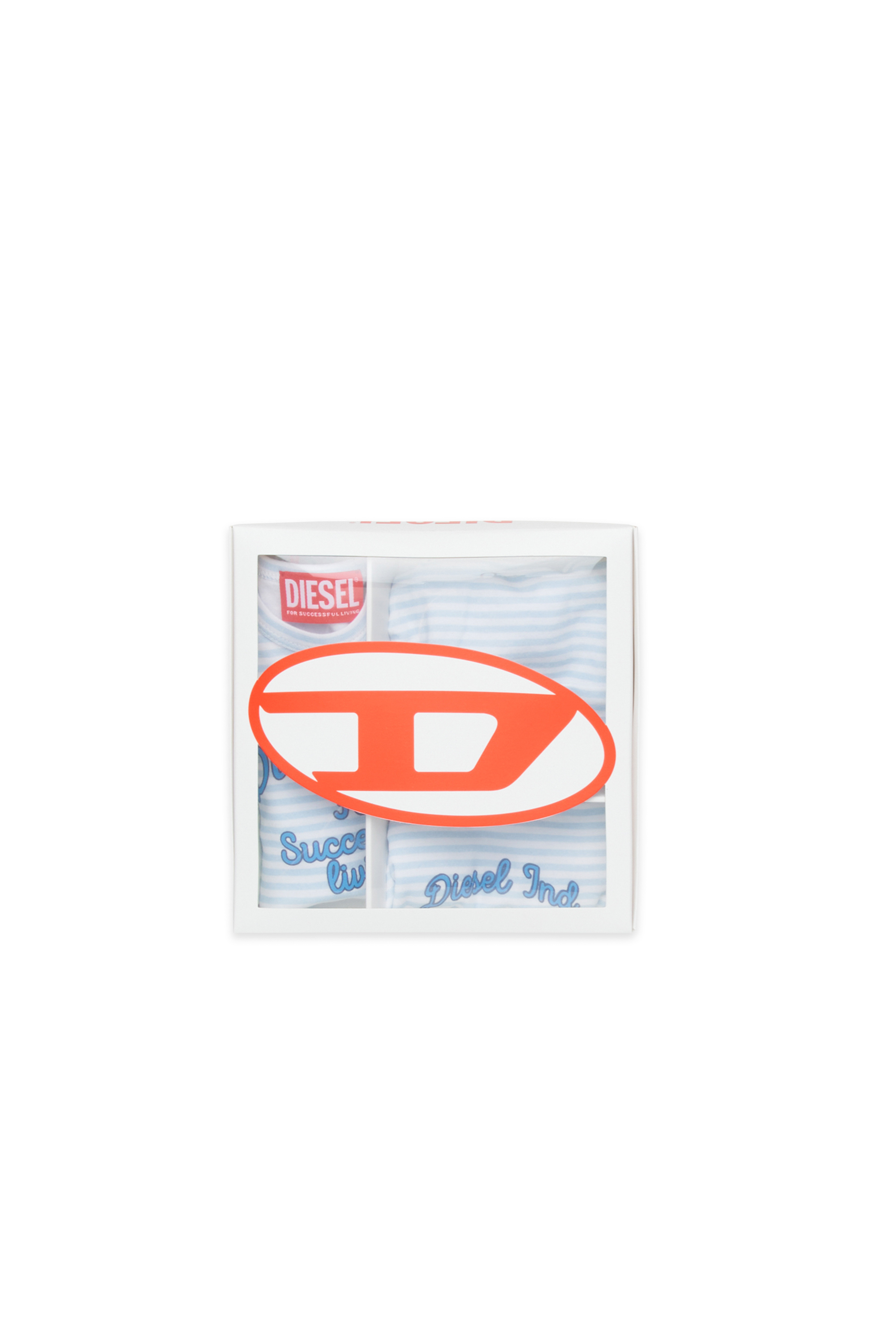 Diesel - USPELBOX-NB, Set regalo per neonati in cotone a righe Unisex in Blu - 4