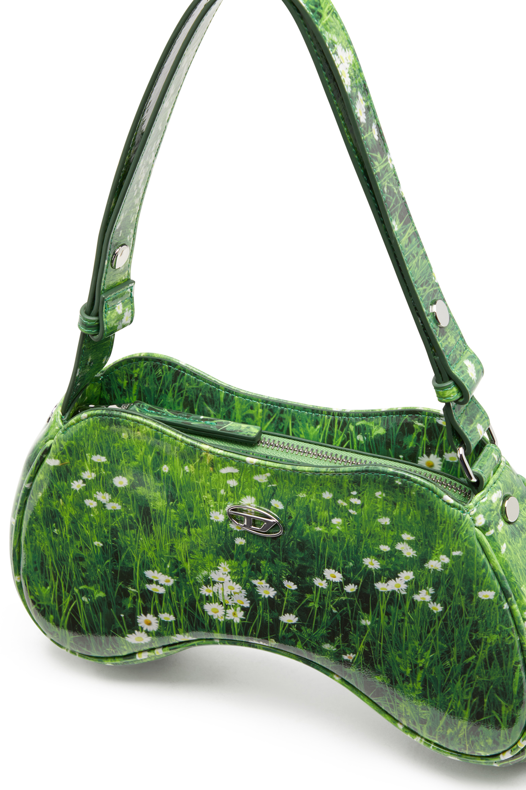 Diesel - PLAY SHOULDER, Play-Borsa a spalla lucida Donna in Verde - 5