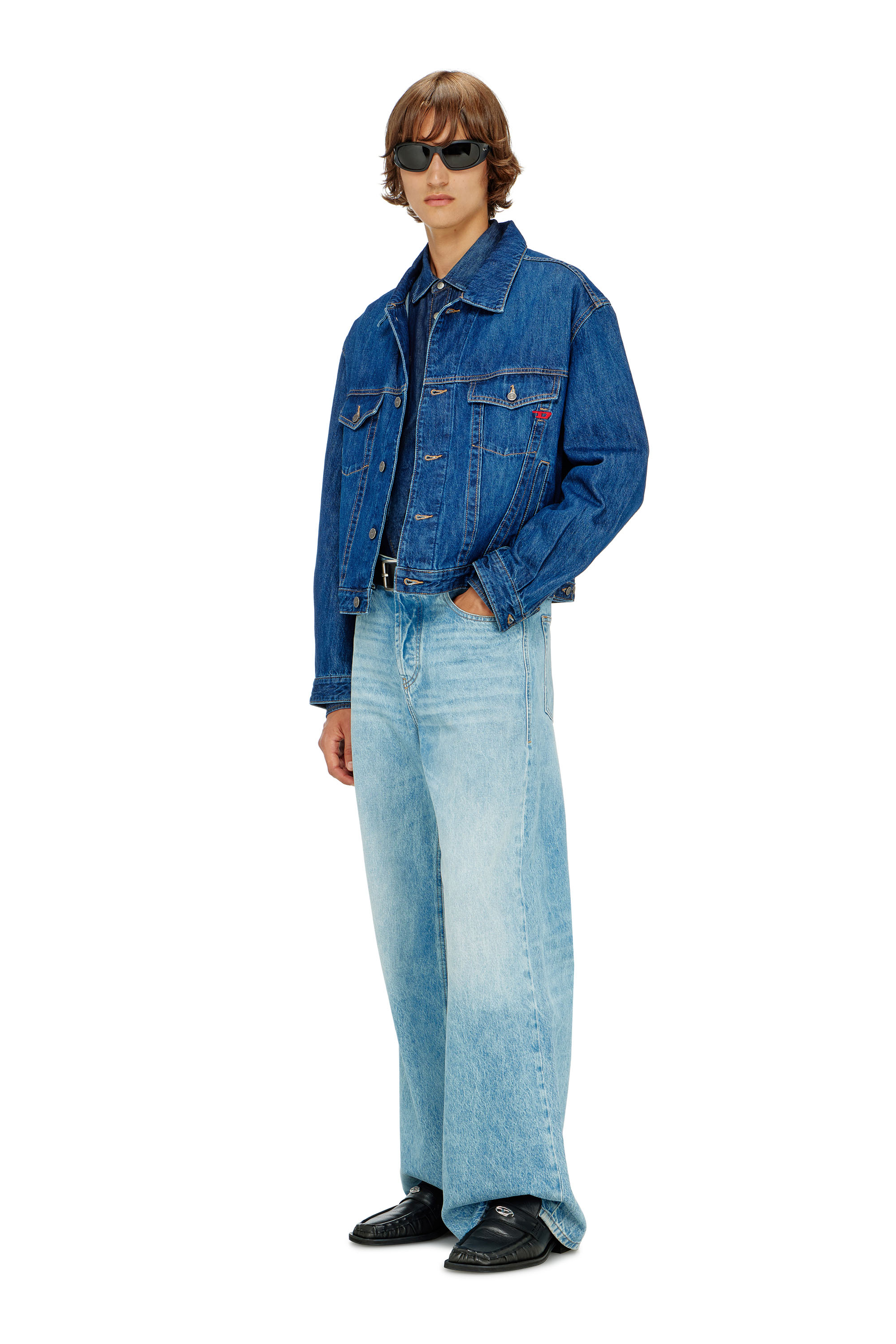 Diesel - D-RANGER, Giacca trucker in denim Uomo in Blu - 2