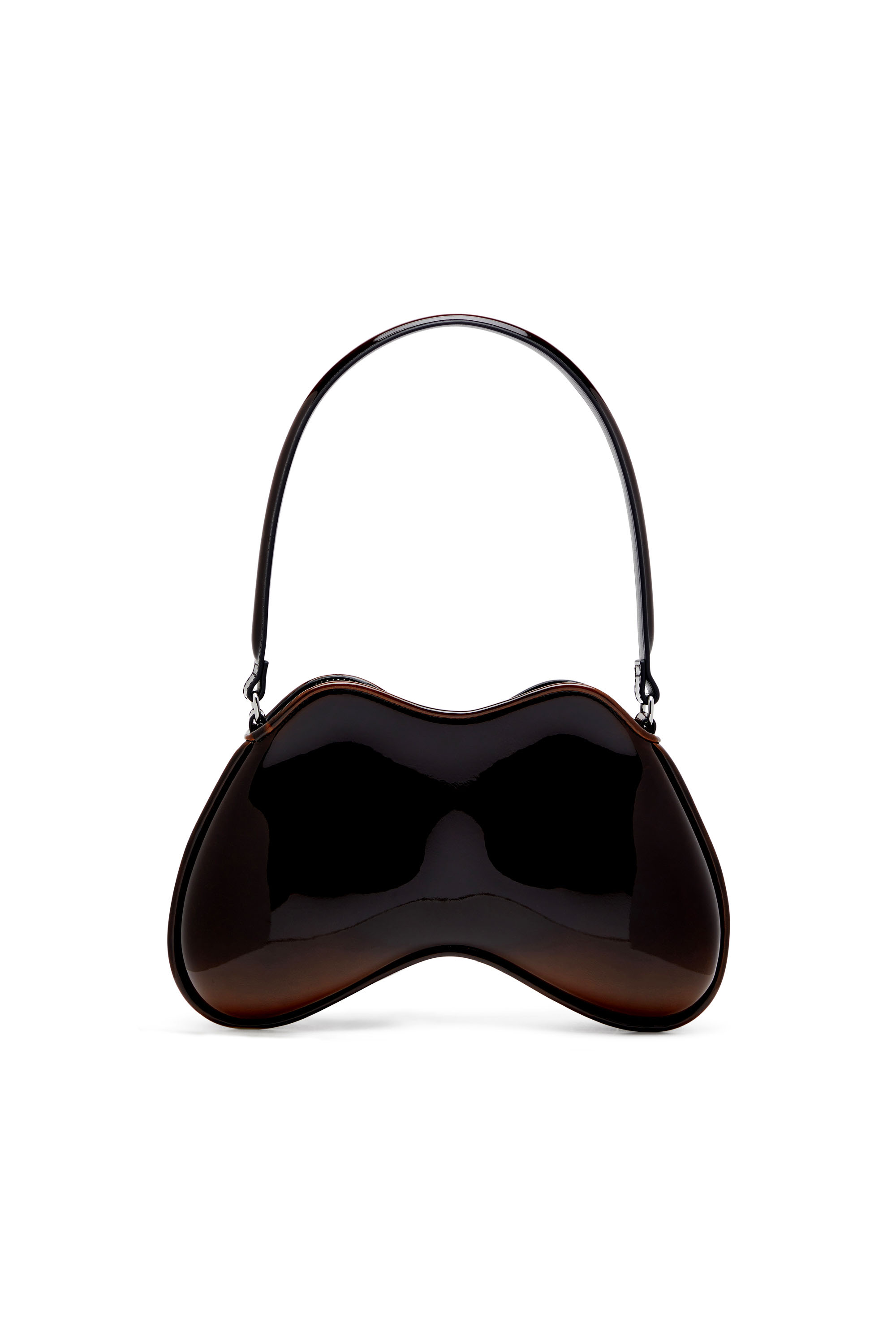 Diesel - DOUBLE-D SHOULDER, Double-D-Borsa a spalla in PU lucido dégradé Donna in Marrone - 3