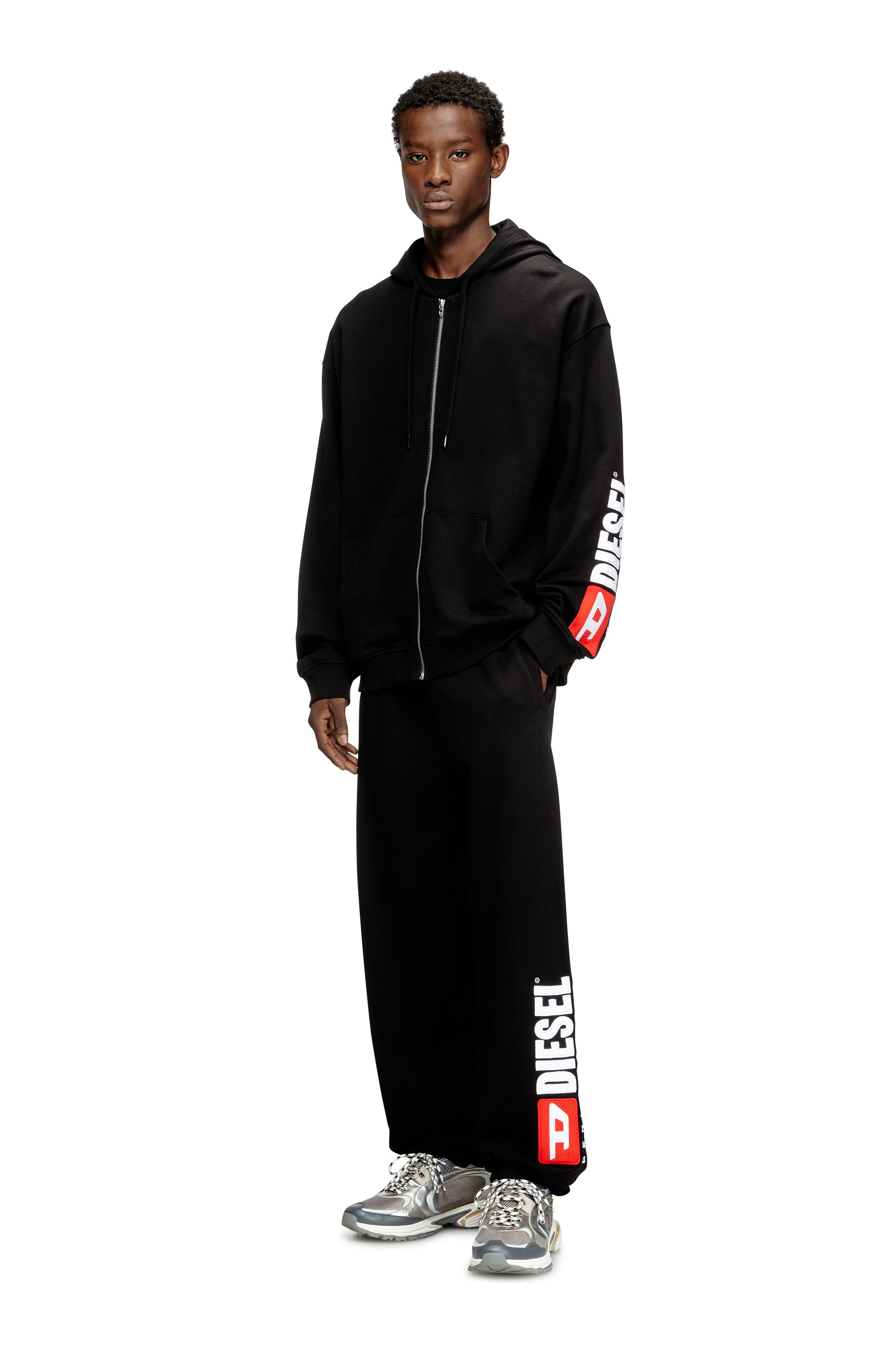 Diesel - S-BOXT-ZIP-HOOD-DIV, Felpa con cappuccio con ricamo del logo Uomo in ToBeDefined - 2