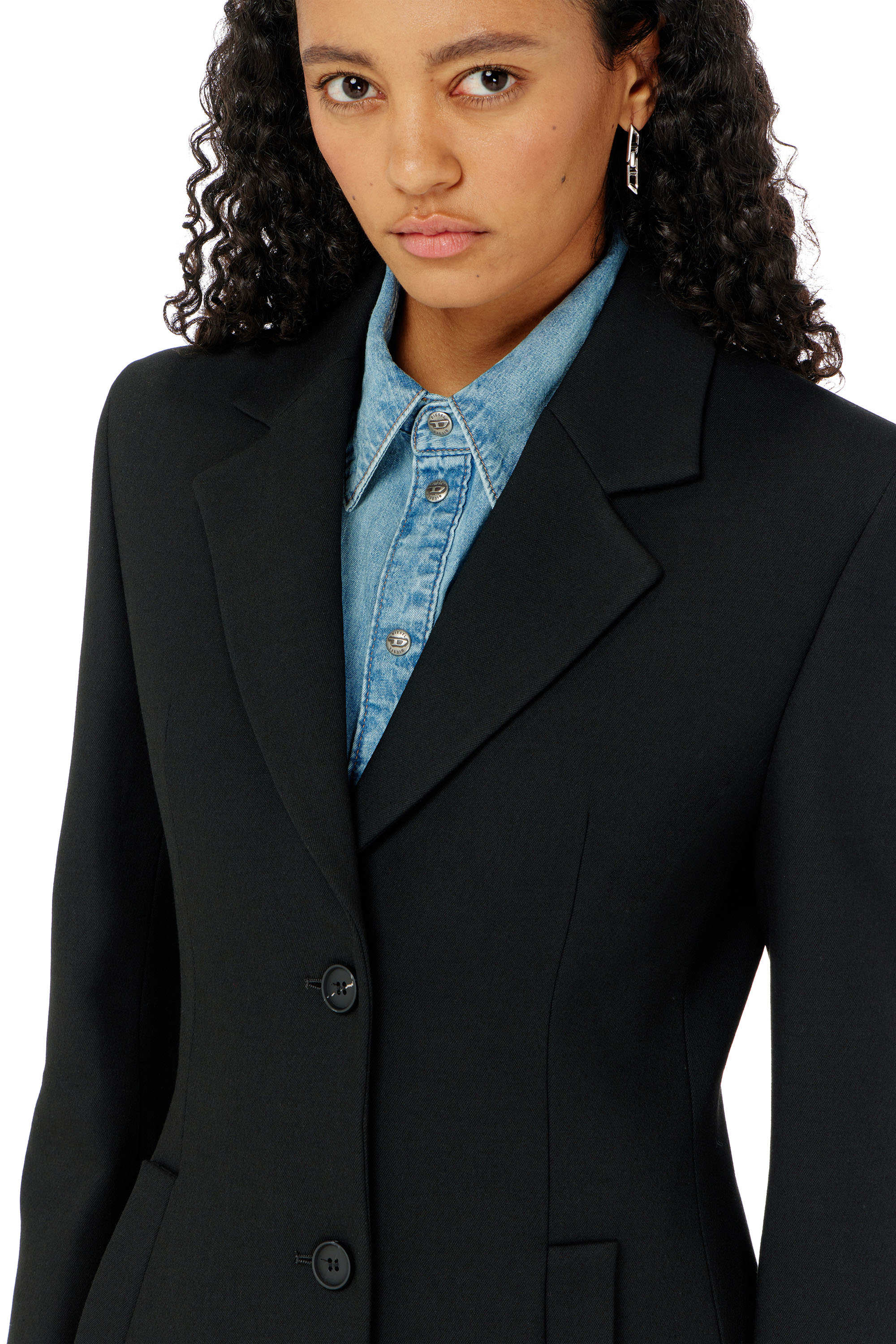 Diesel - G-ALLAN, Cappotto lungo a clessidra Donna in Nero - 5