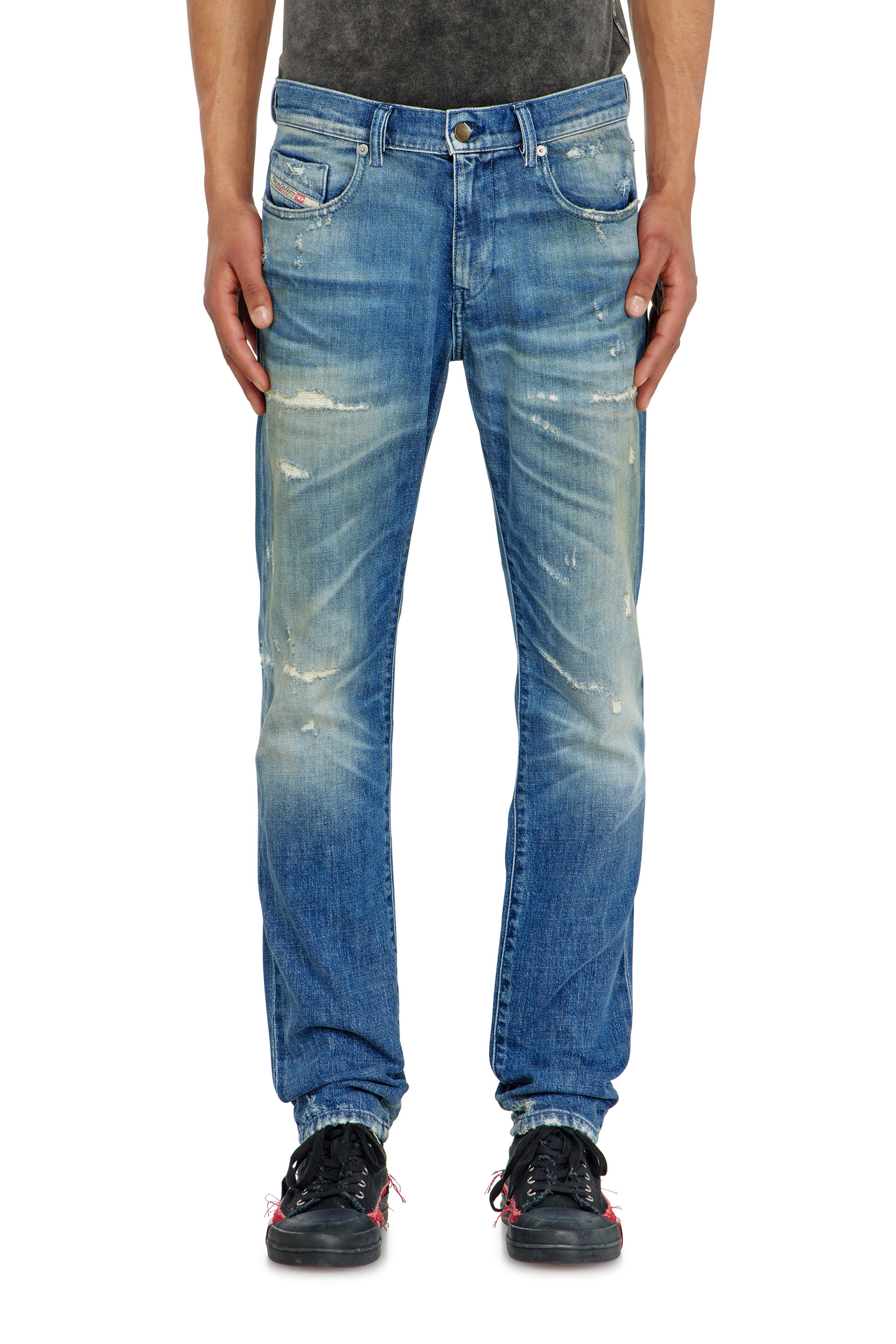 Diesel - Slim Jeans 2019 D-Strukt 007EN Uomo, Blu medio - Image 4