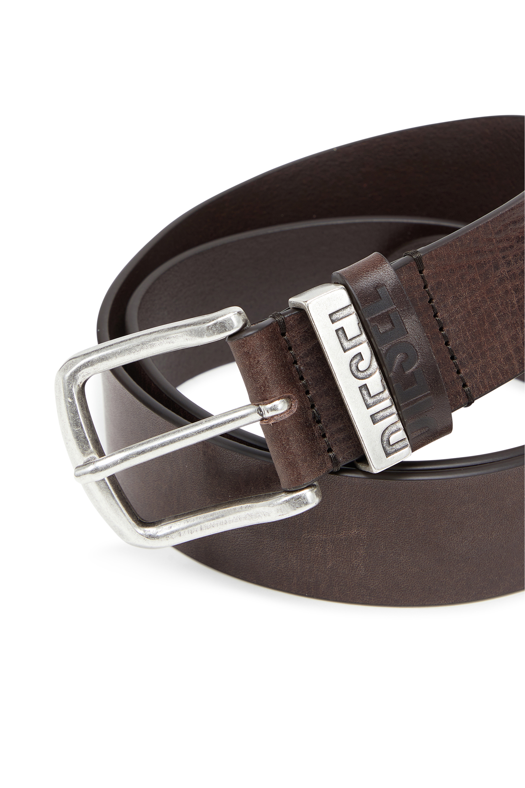 Diesel - B-VISIBLE, Cintura 3.9 cm con passanti a contrasto Uomo in Marrone - 3
