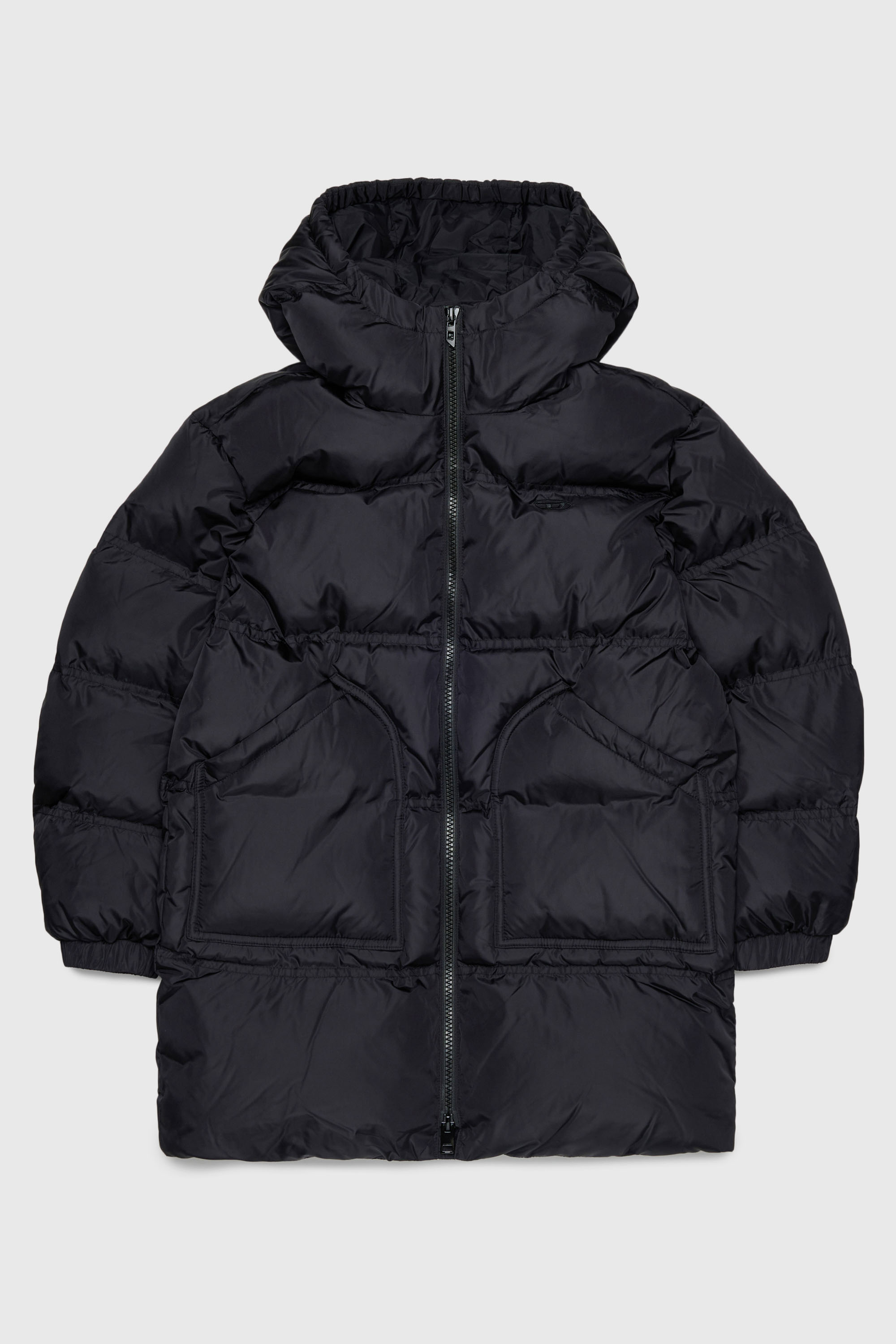 Diesel - JRIVONLONG, Piumino con tasche oversize Unisex in Nero - 1