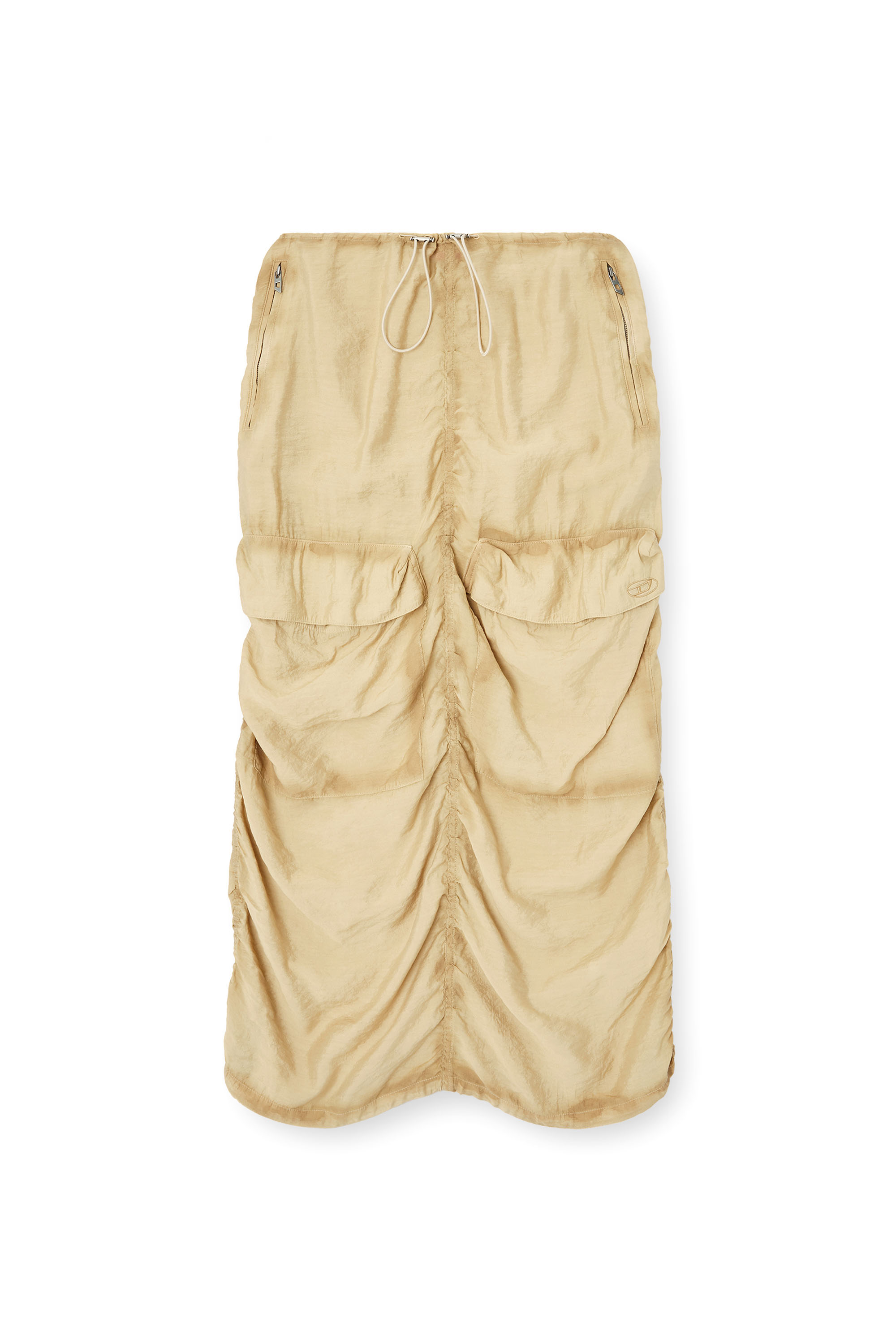 Diesel - O-RACLE, Gonna cargo in viscosa-nylon trattata Donna in Beige - 3