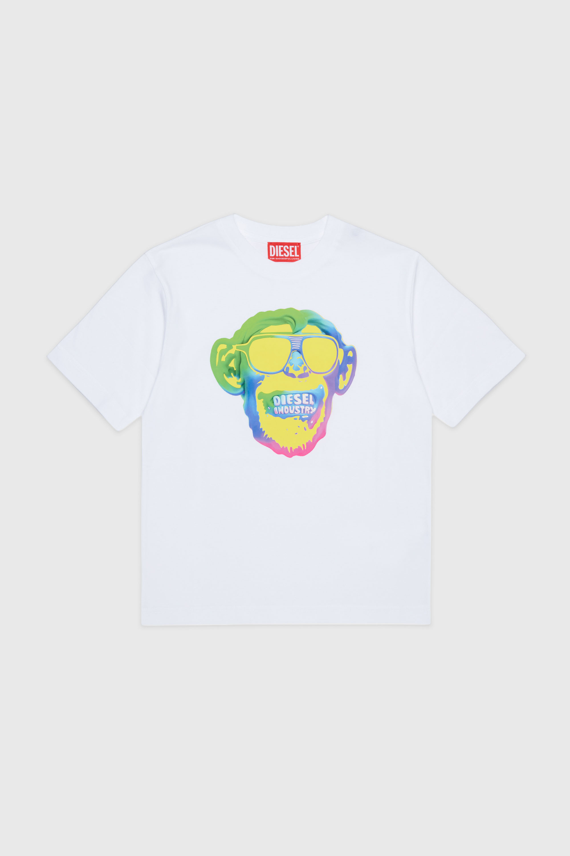 Diesel - TMONKEY OVER, T-shirt con stampa scimmia Uomo in Bianco - 1