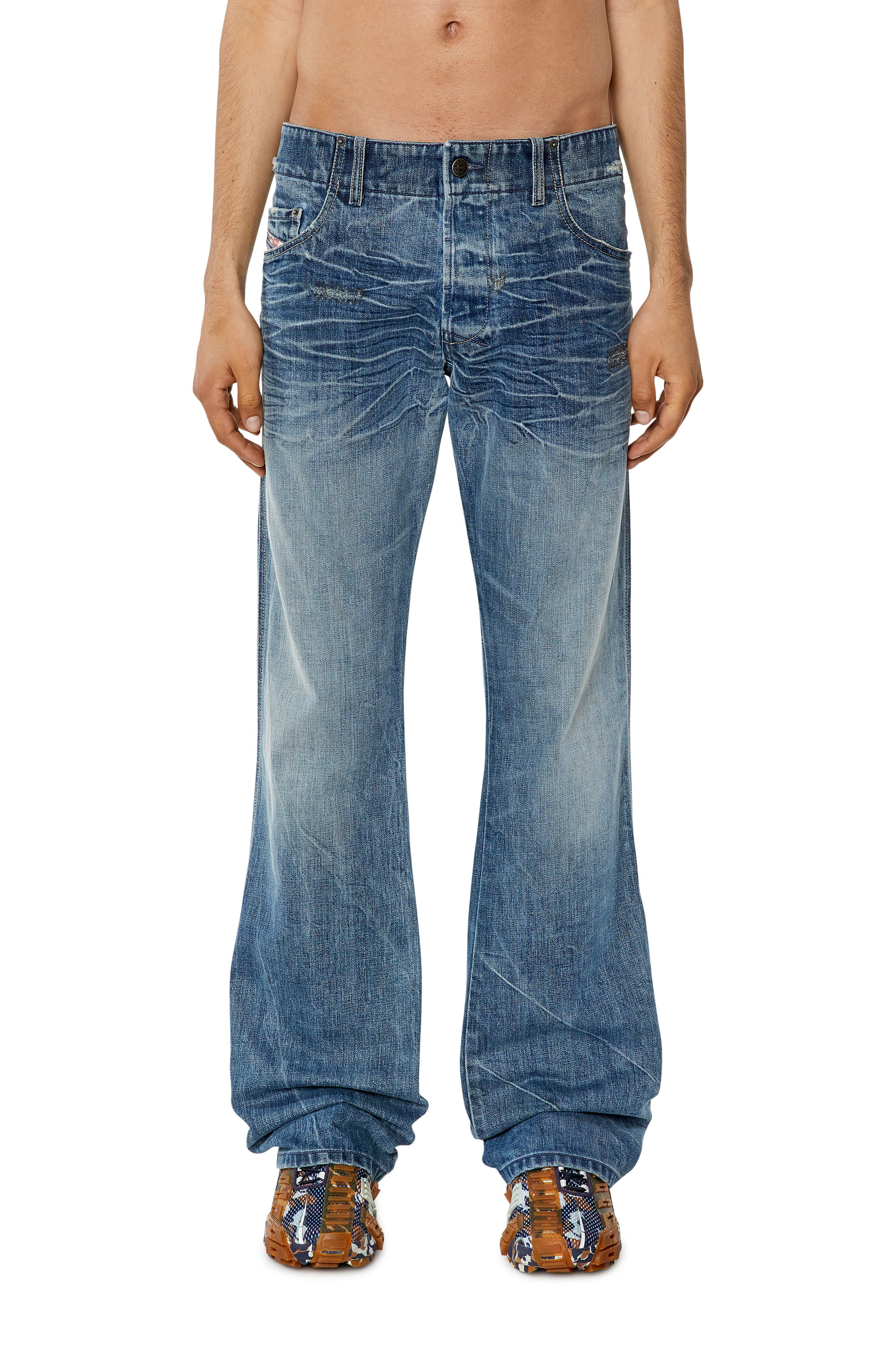 Diesel - D-Backler 09I01 Bootcut Jeans, Blu medio - Image 1