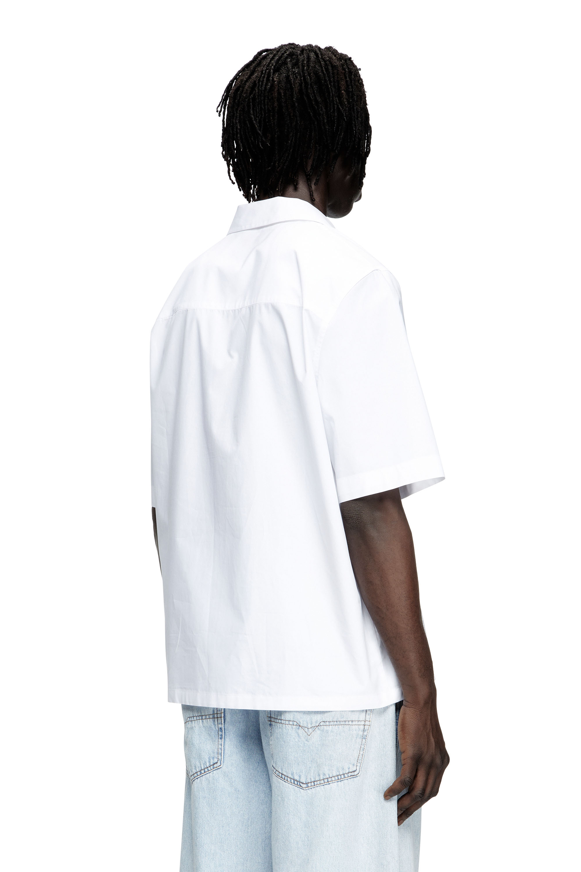 Diesel - S-MAC-PCAL, Camicia bowling con logo Oval D Uomo in Bianco - 3