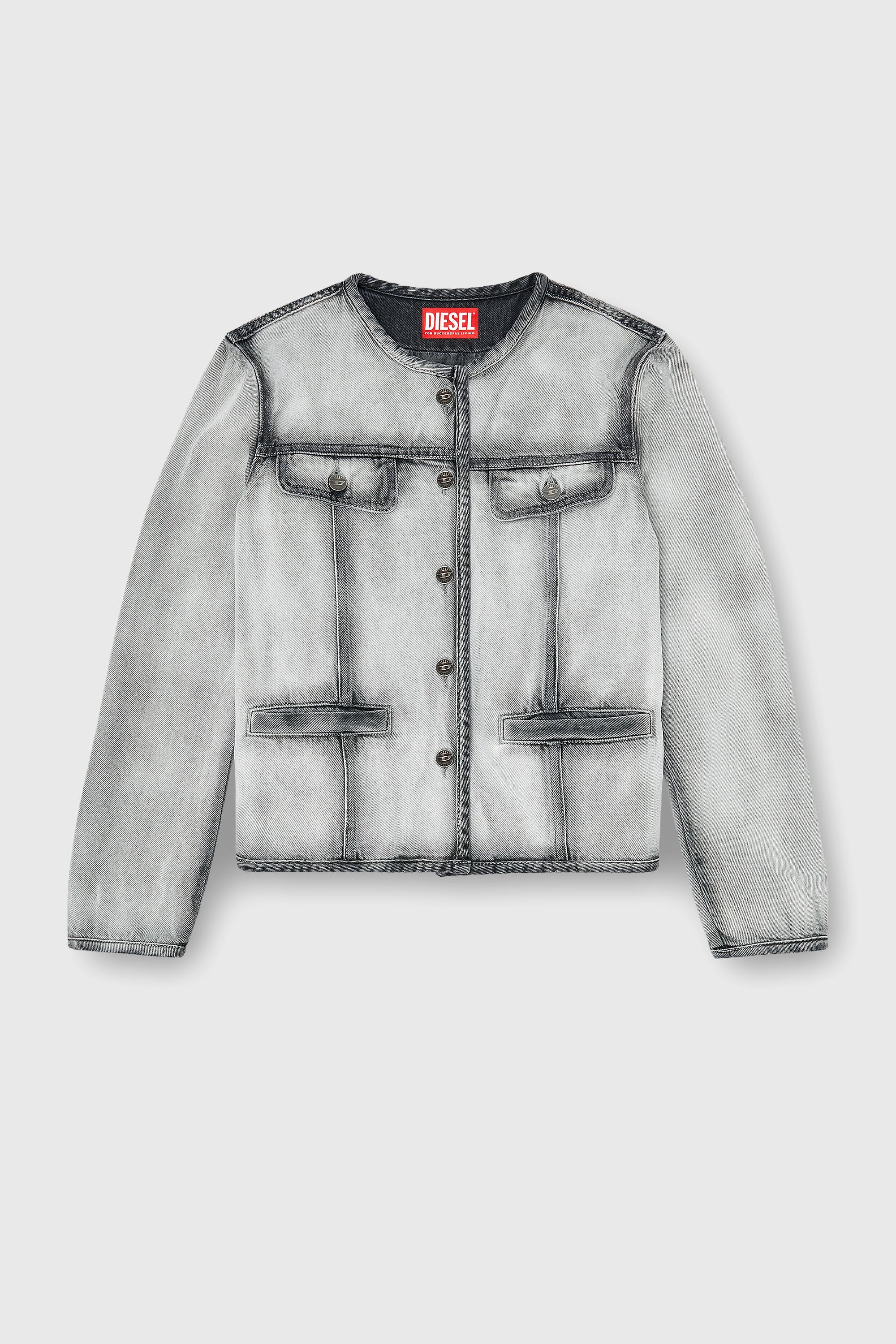 Diesel - DE-GRAFY-FSI, Giacca in denim skeleton morbido Donna in Grigio - 2