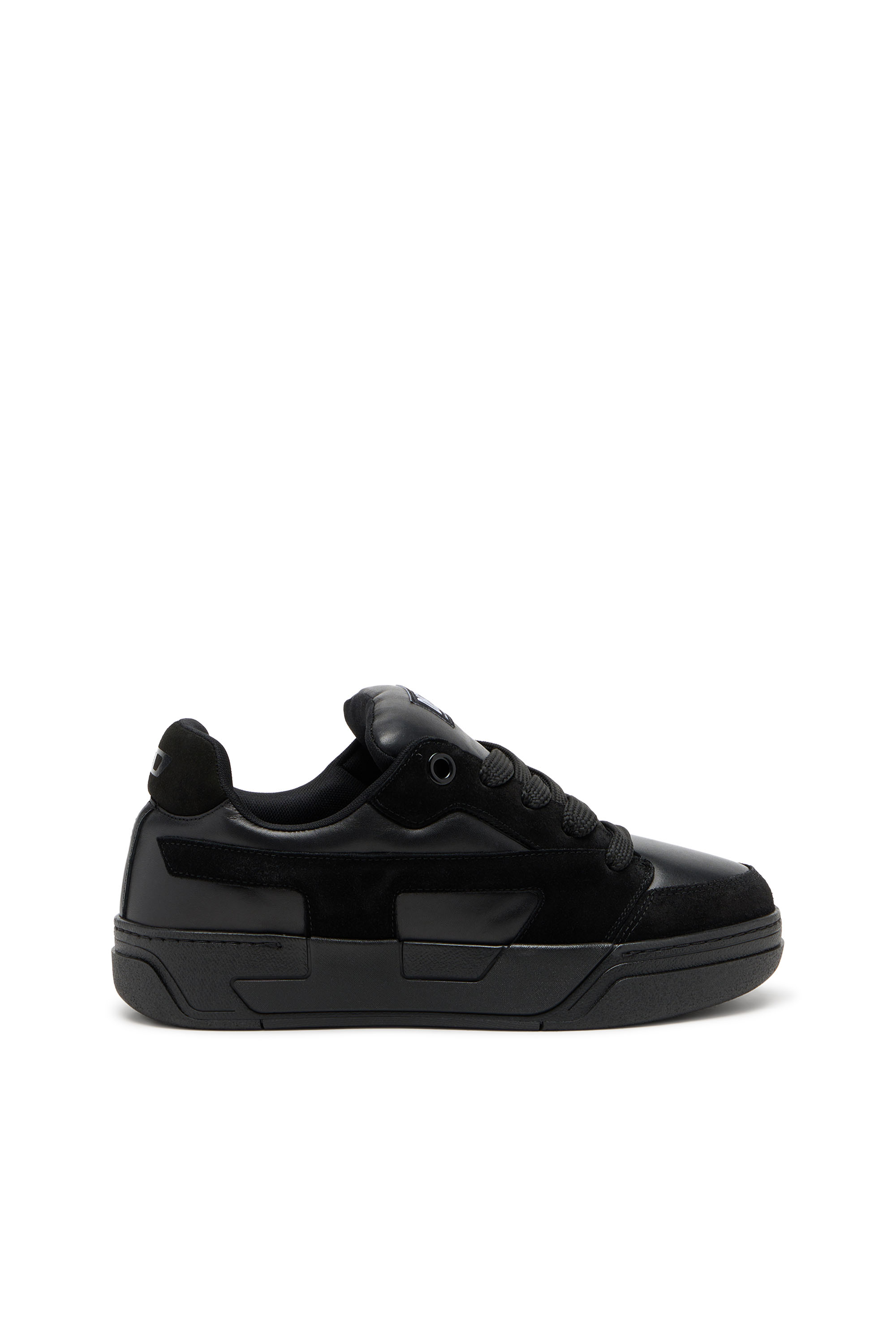 Diesel - S-D-OLLIE LOW, S-D-Ollie-Sneakers monocromatiche in suede e pelle Uomo in Nero - 1