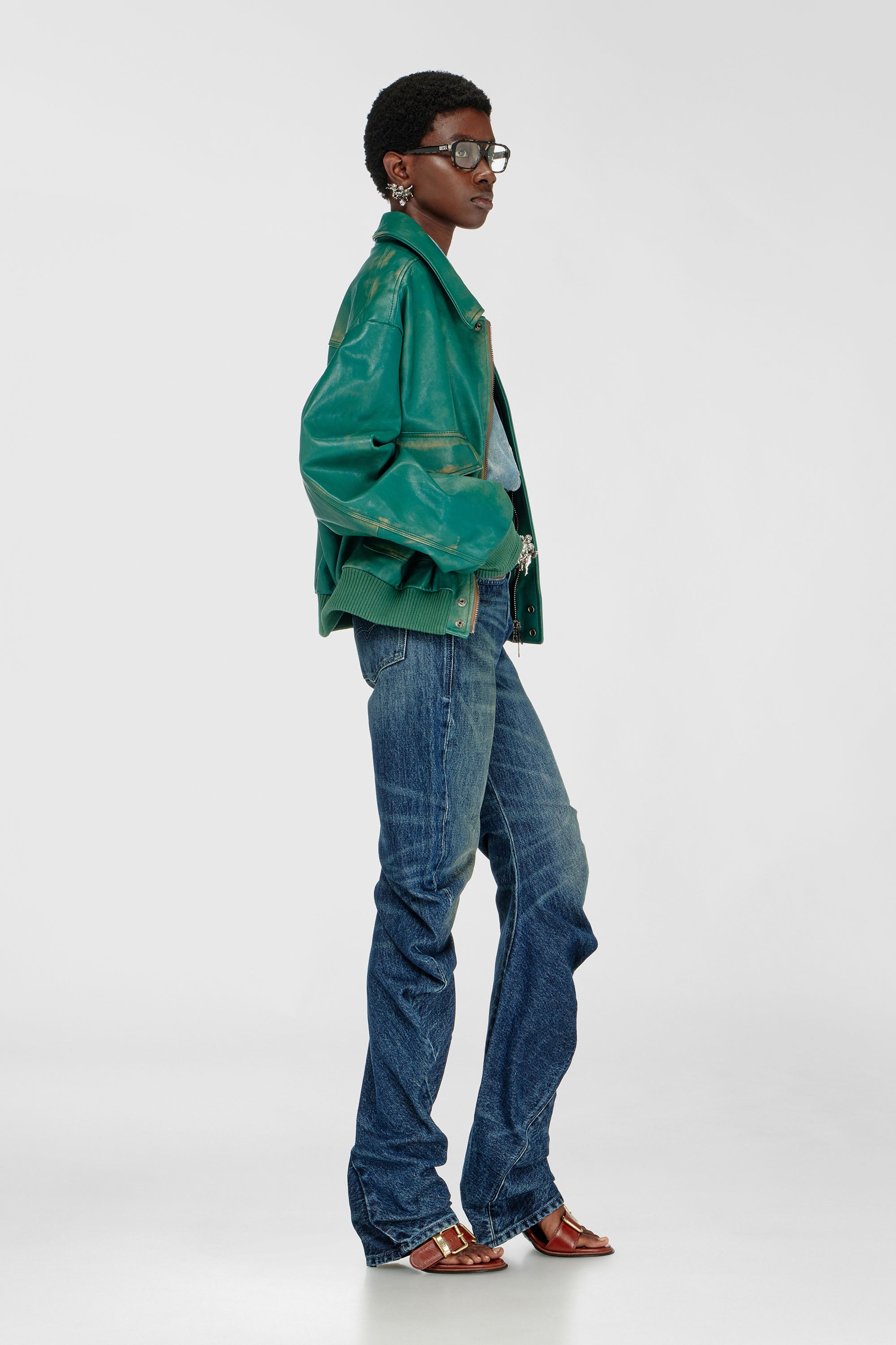 Diesel - Regular Jeans D-Twisty 007FZ Donna, Blu Scuro - Image 2