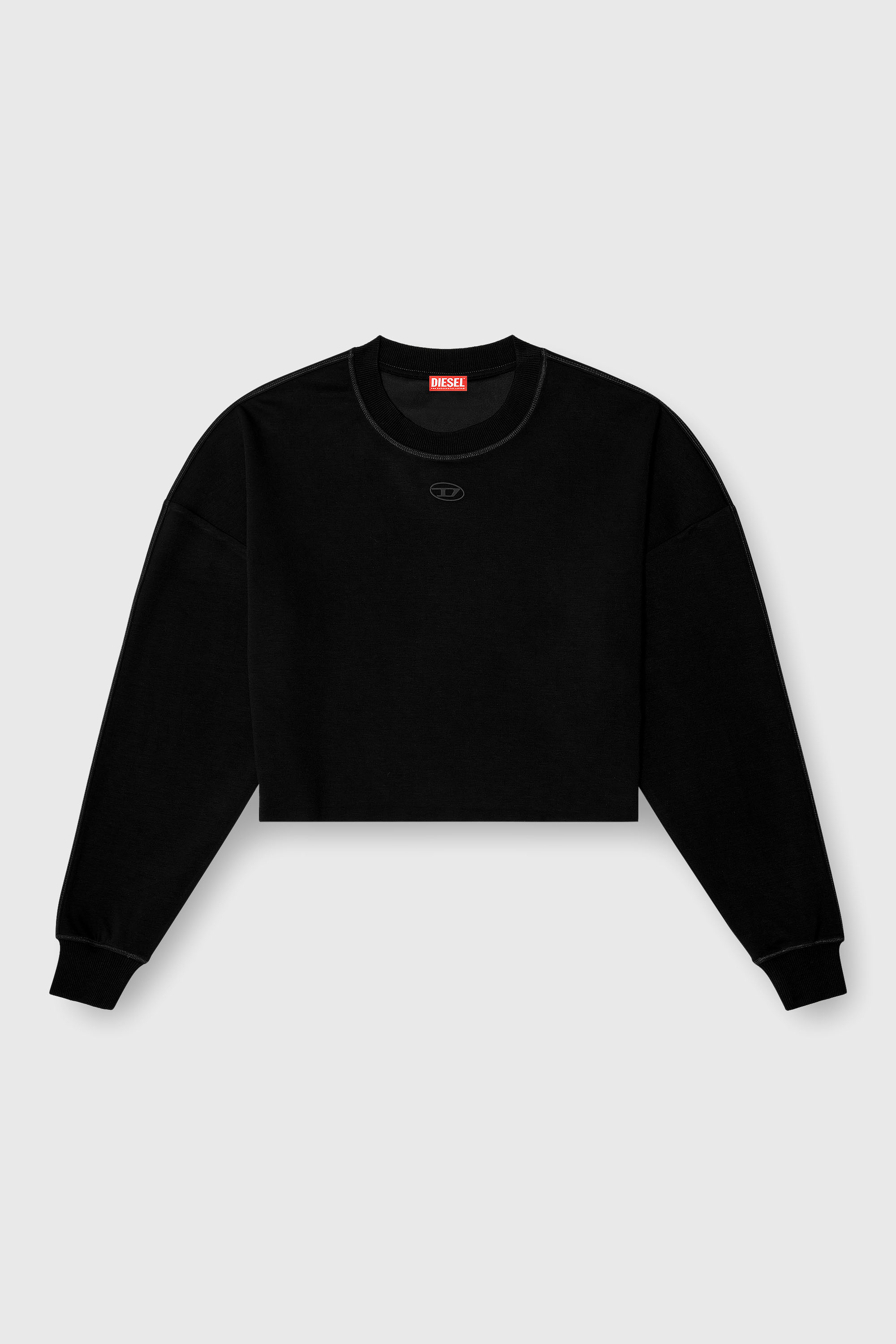 Diesel - BLAKE-UTLT, Crop top in scuba leggero stretch Donna in Nero - 2