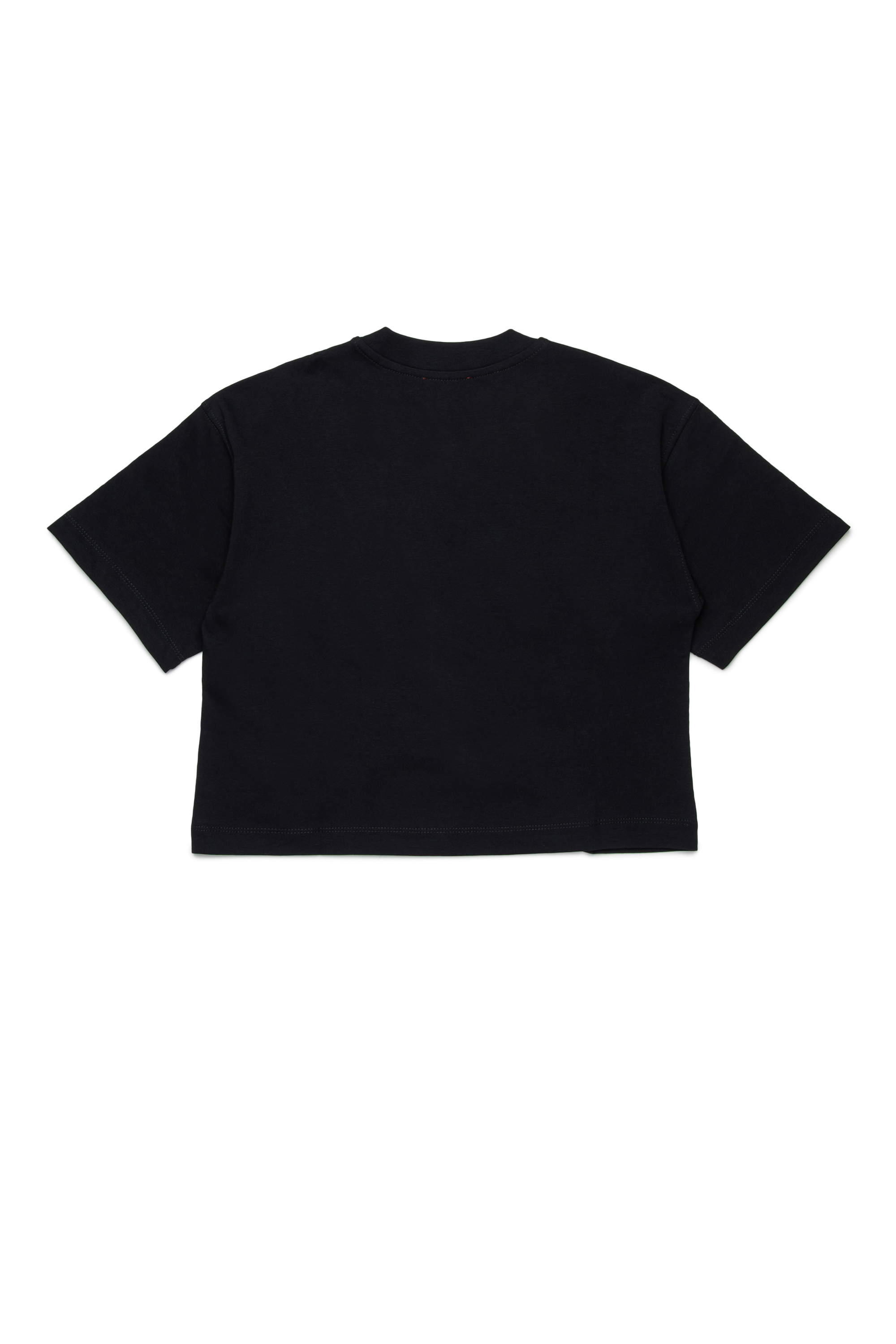 Diesel - TIXAN, T-shirt in cotone con logo centrale Donna in Nero - 2